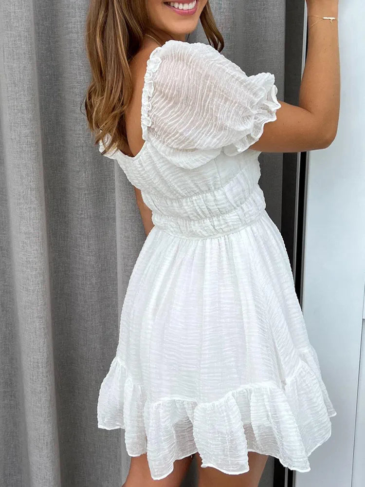 Vestido blanco casual mini