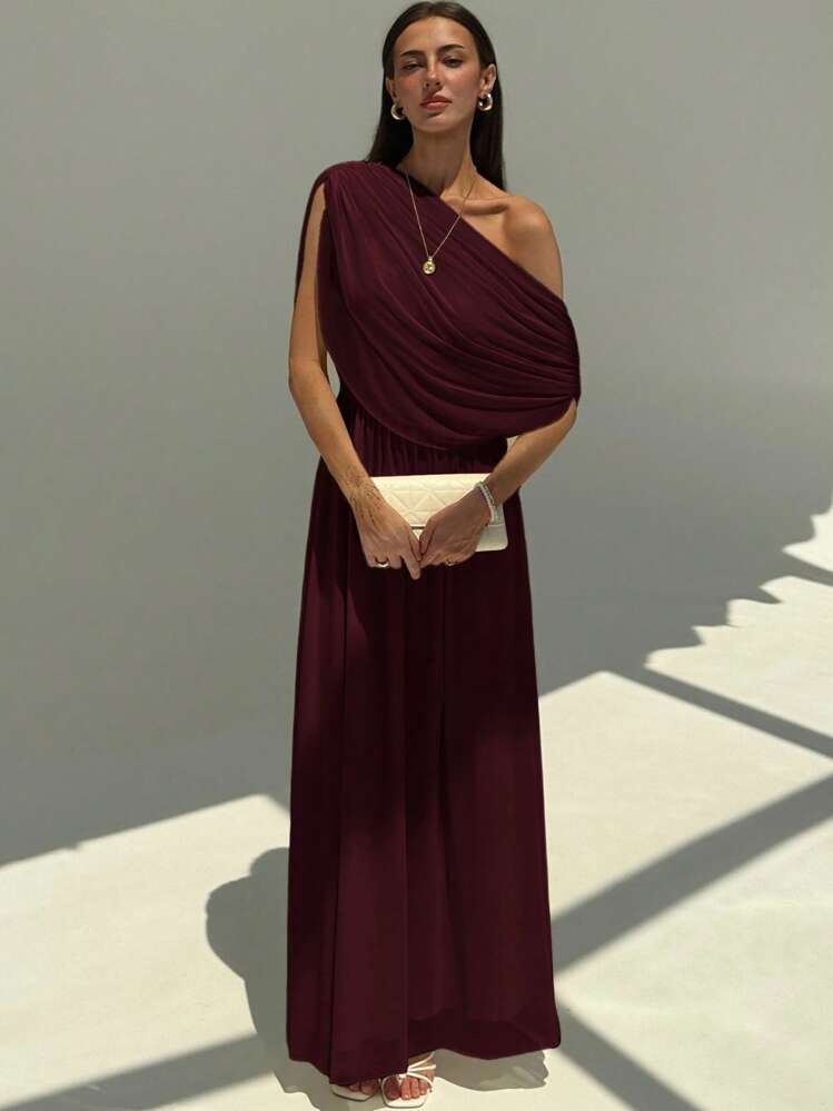 Vestido burgundy asimétrico corteA