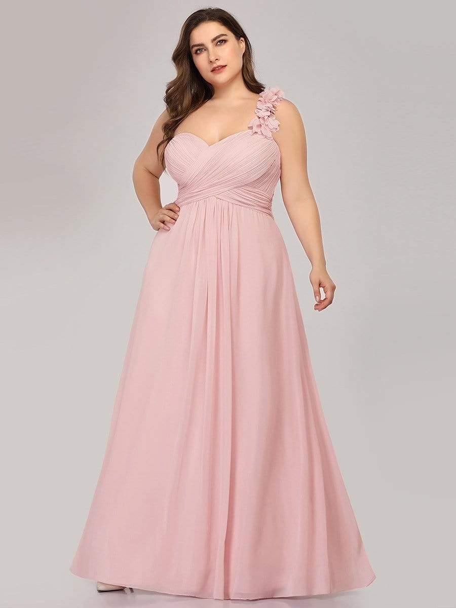 Vestido rosa de una manga con corte imperio