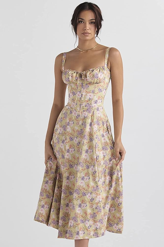 Vestido casual con estampado floral y abertura lateral