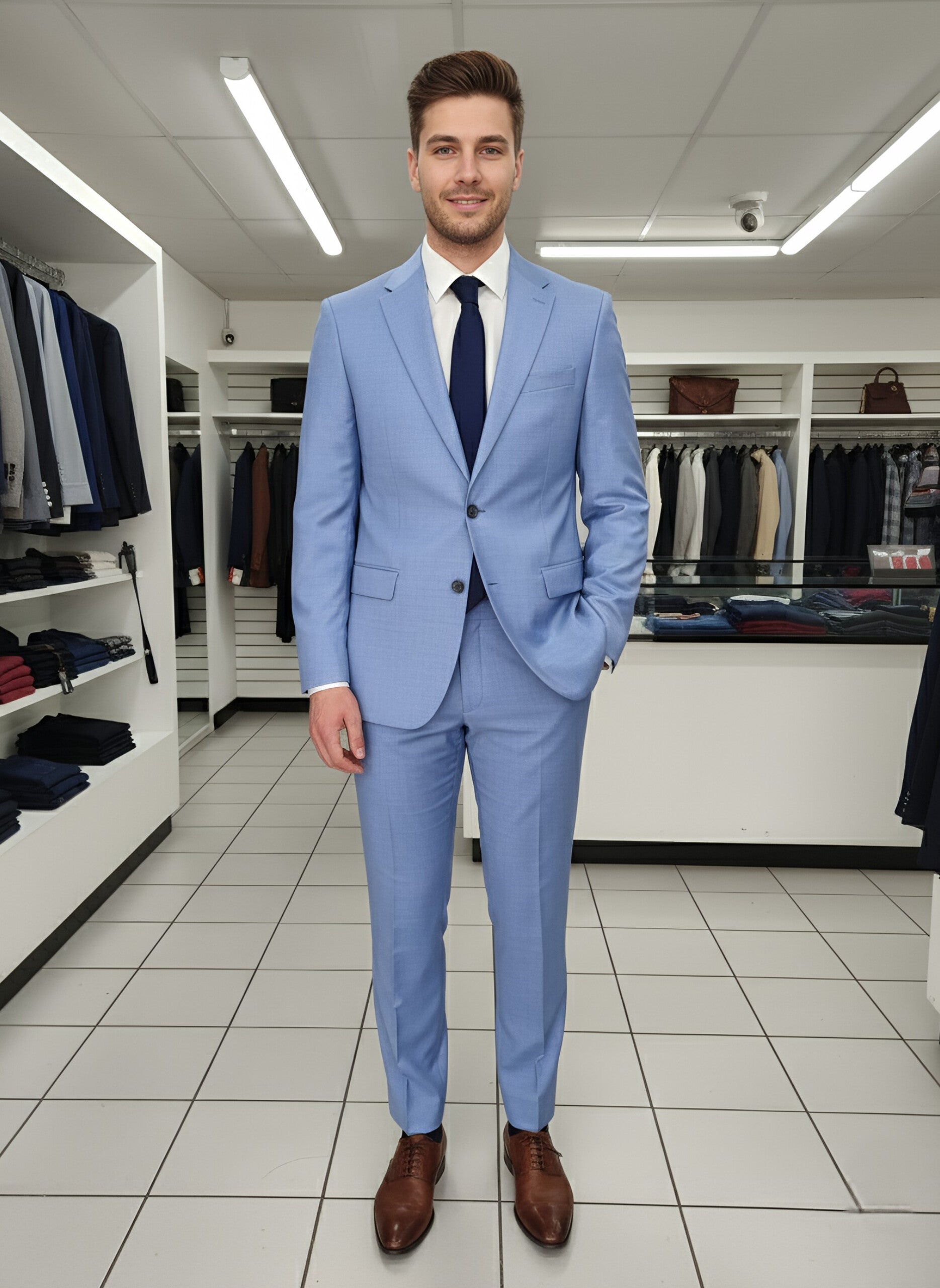 TRAJE CELESTE 2 PIEZAS