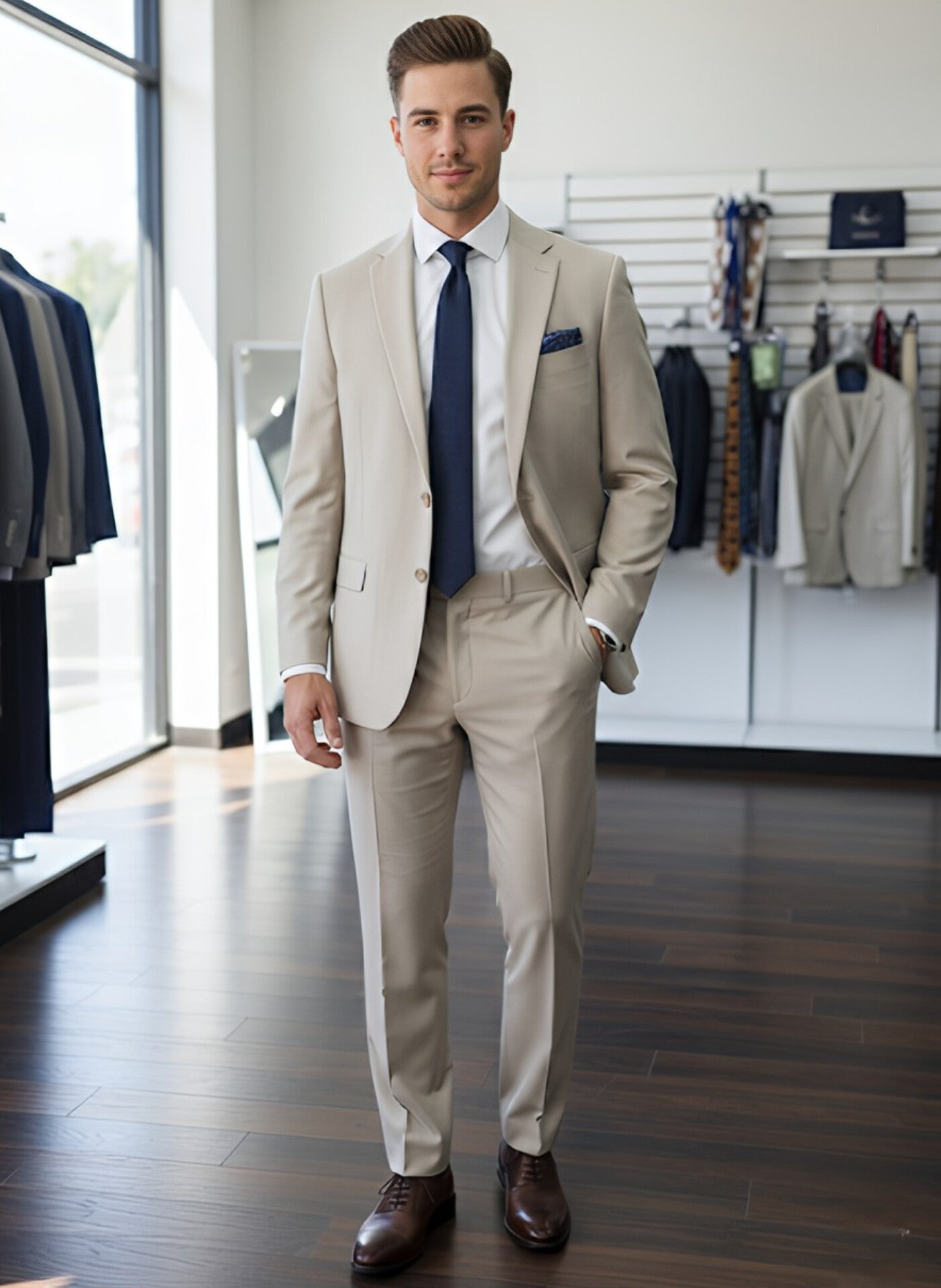 TRAJE BEIGE 2 PIEZAS