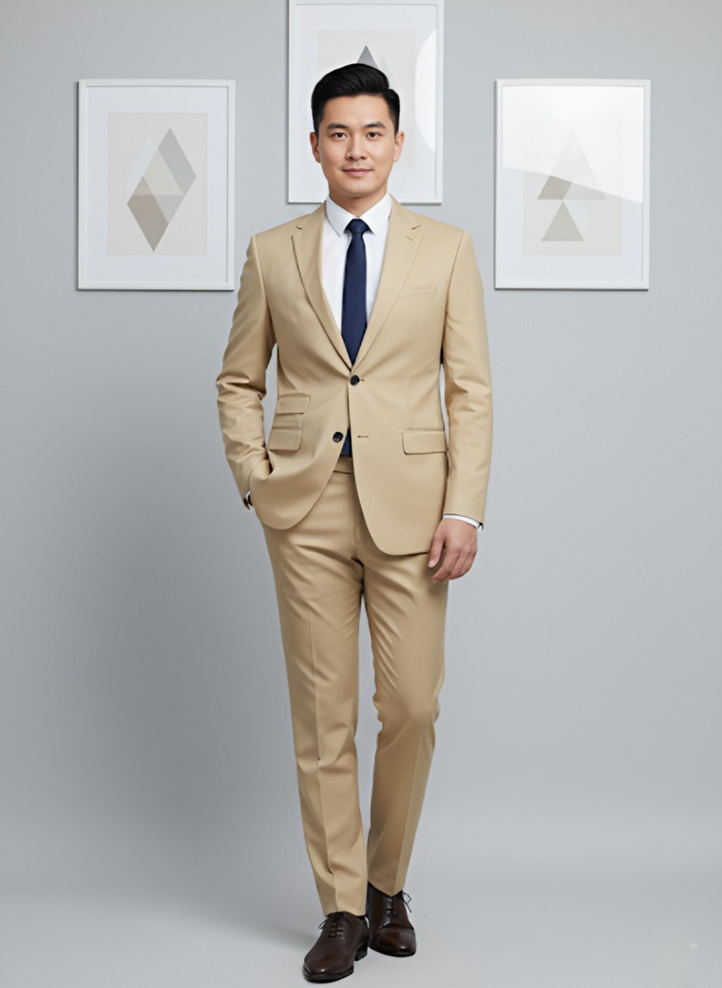 TRAJE BEIGE 2 PIEZAS