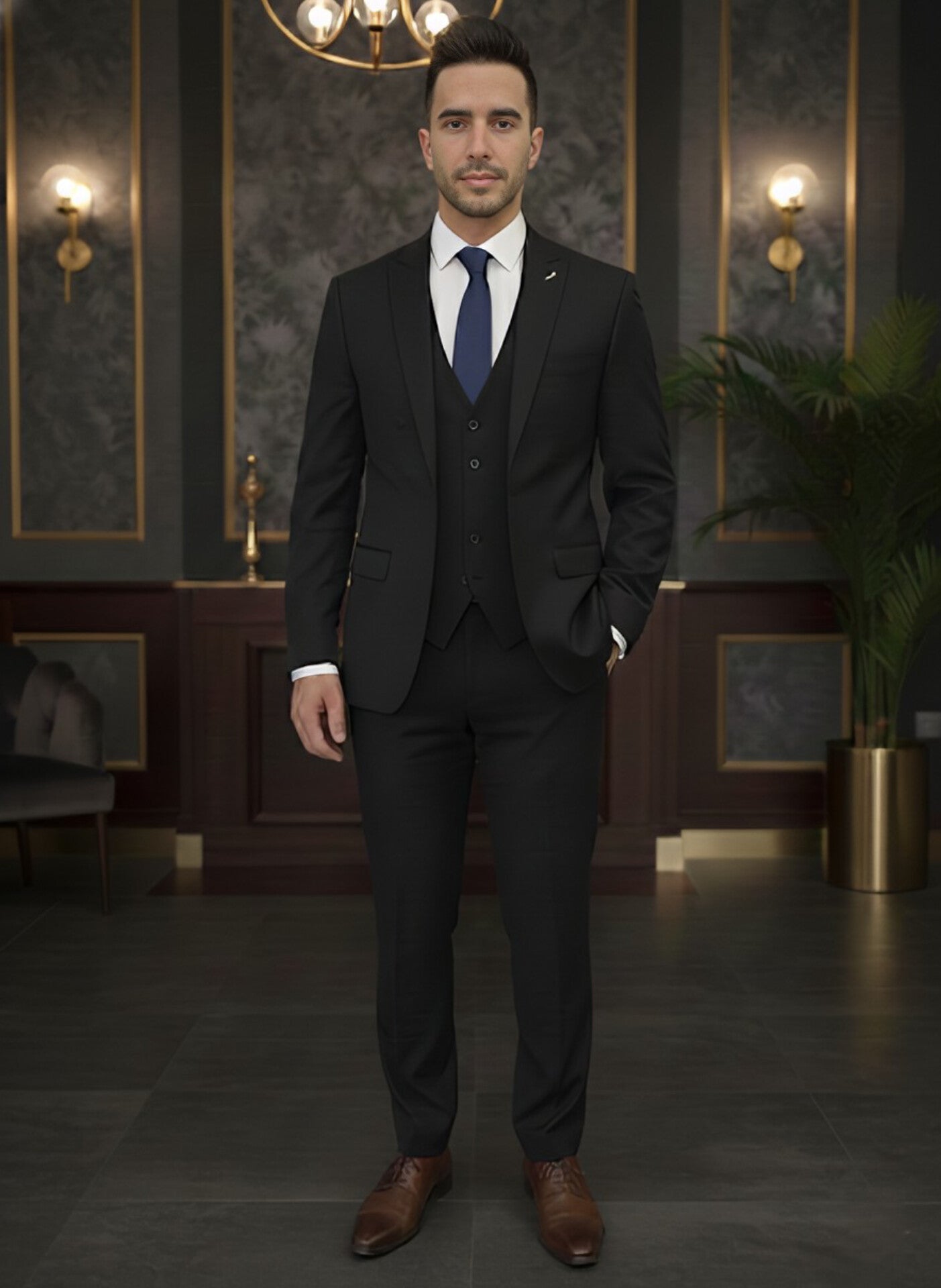 TRAJE NEGRO 3 PIEZAS