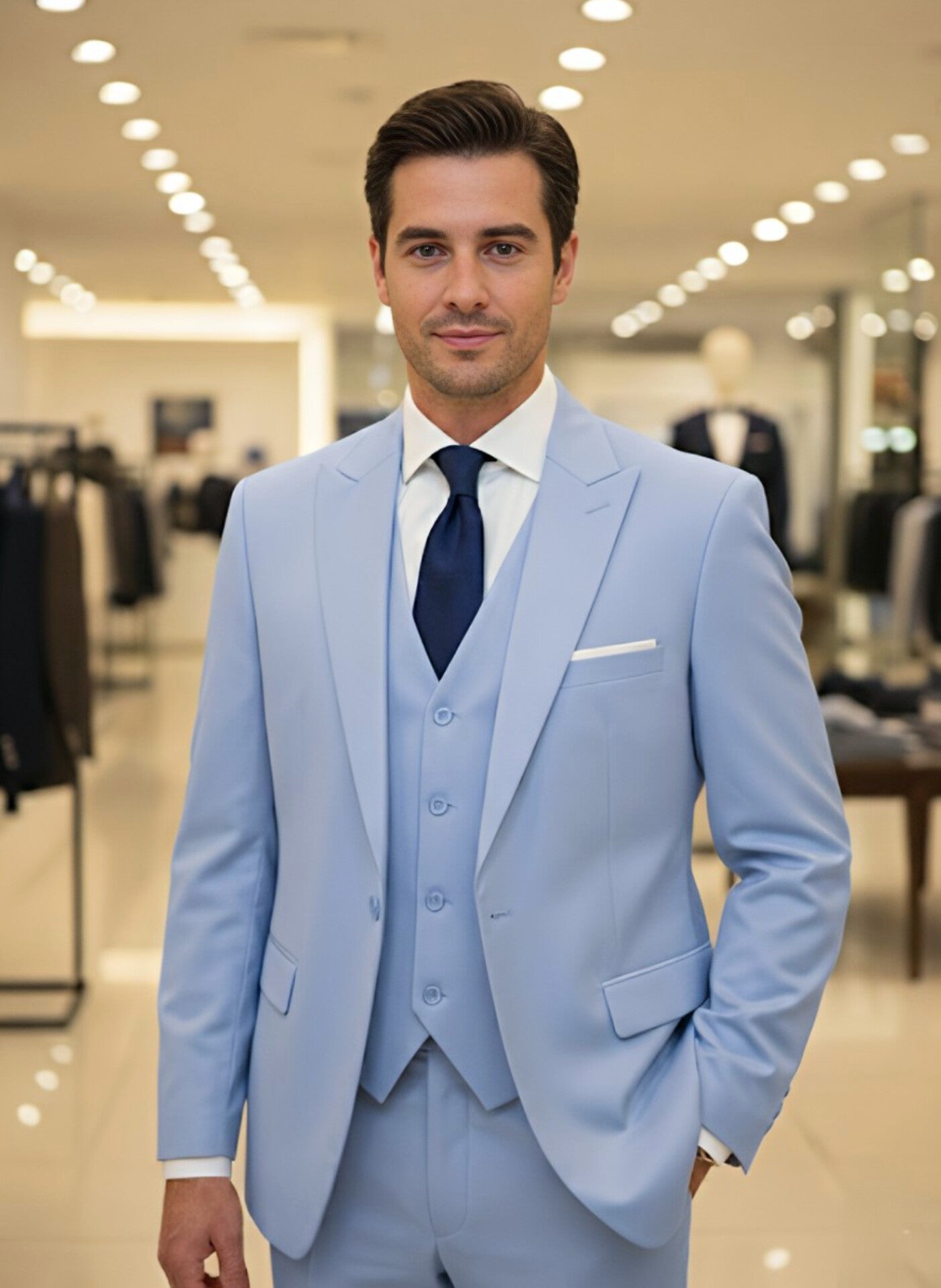 TRAJE CELESTE 3 PIEZAS