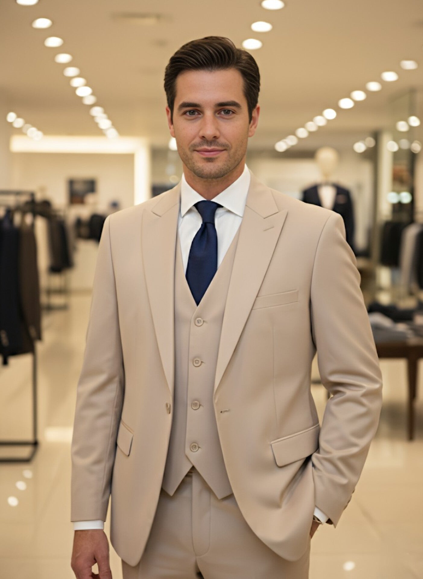 TRAJE BEIGE 3 PIEZAS