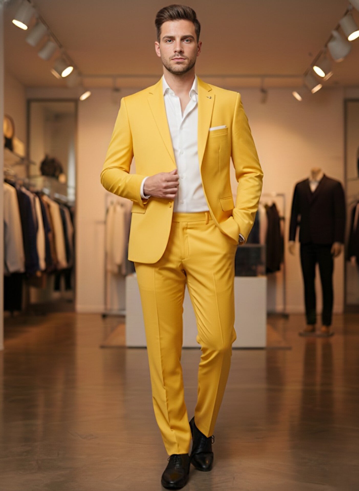 TRAJE MOSTAZA 2 PIEZAS