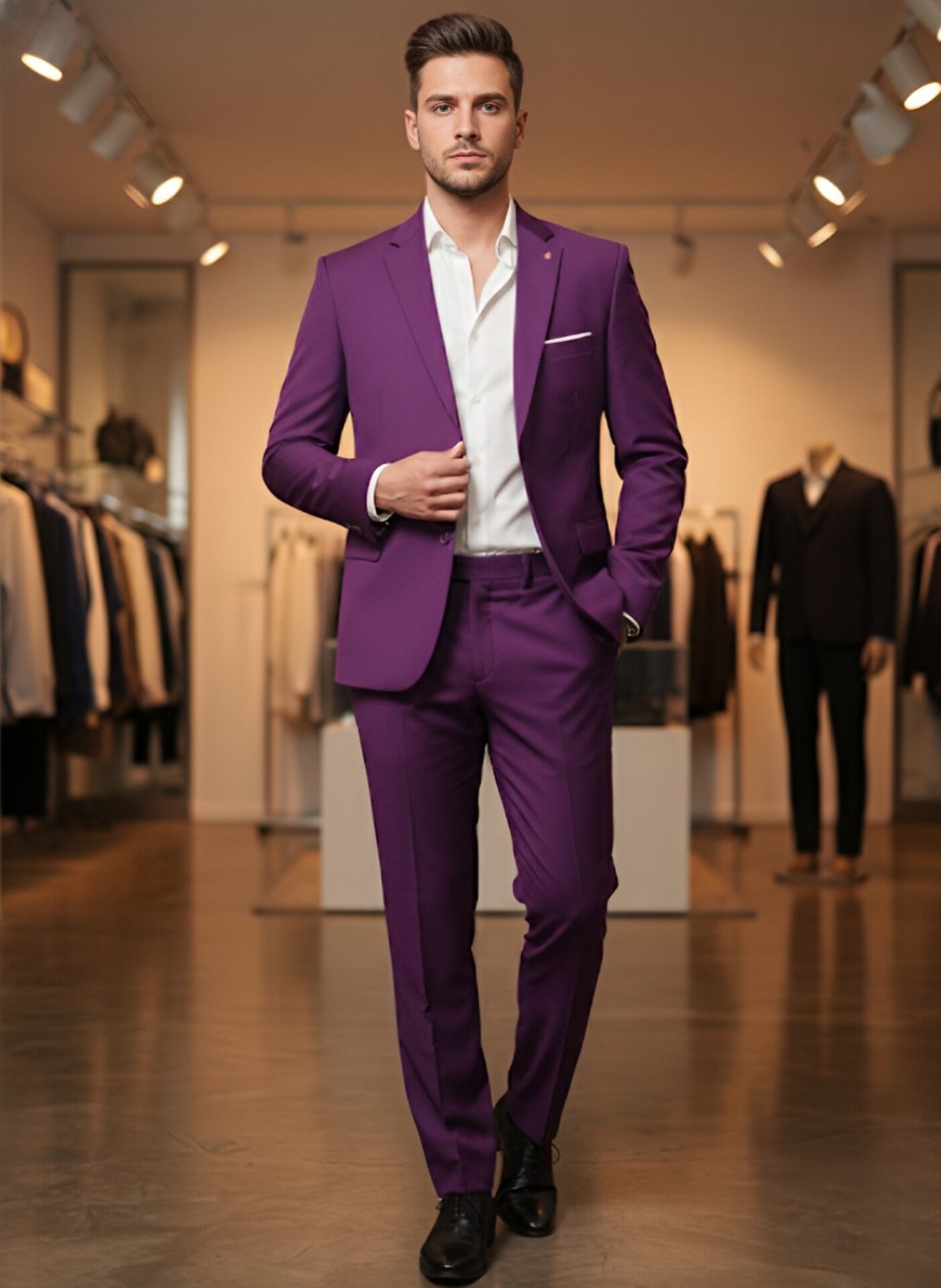 TRAJE MORADO 2 PIEZAS