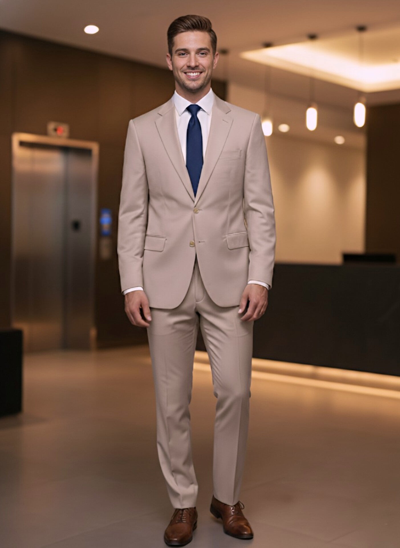 TRAJE BEIGE 2 PIEZAS