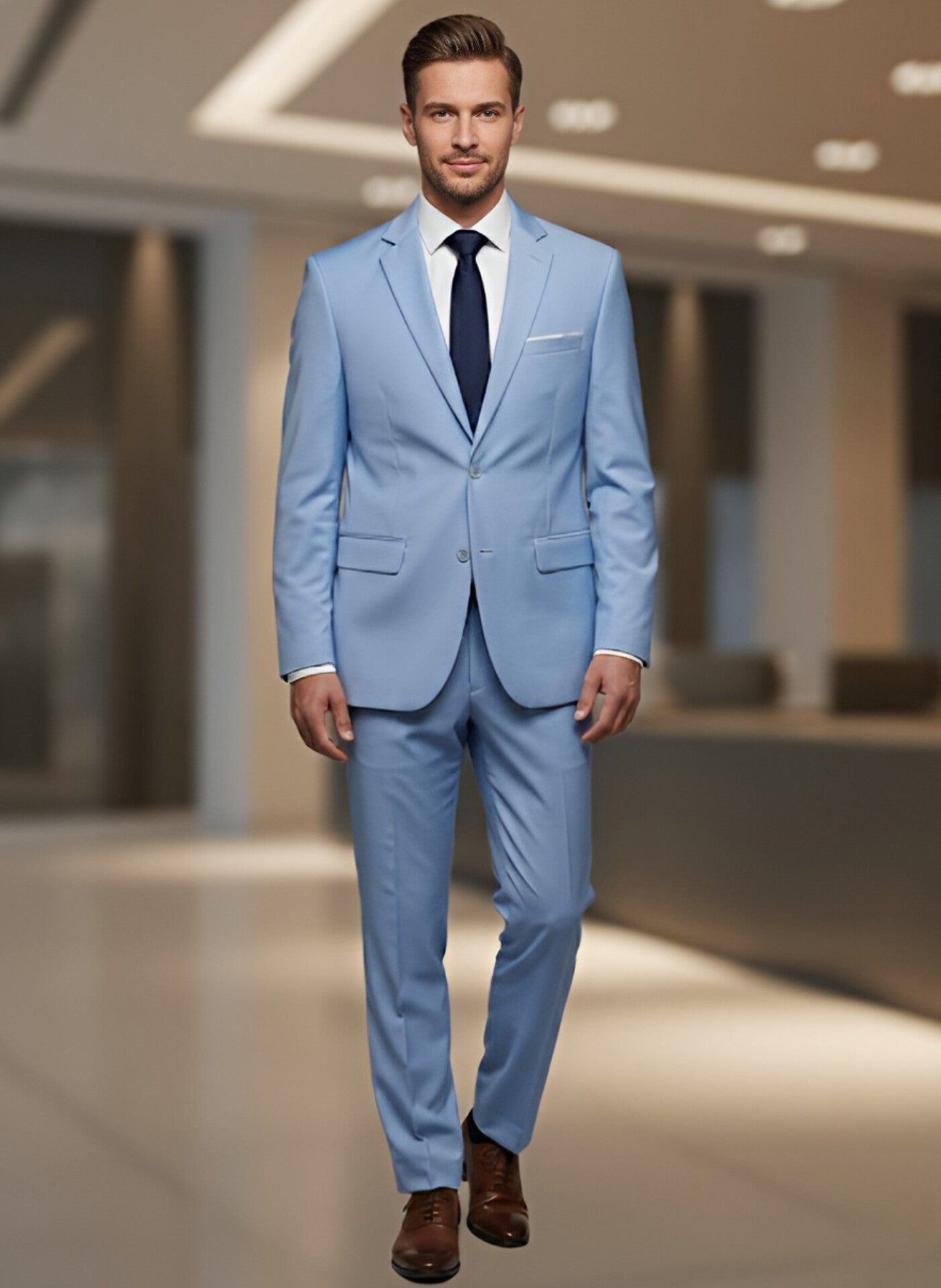 TRAJE CELESTE 2 PIEZAS