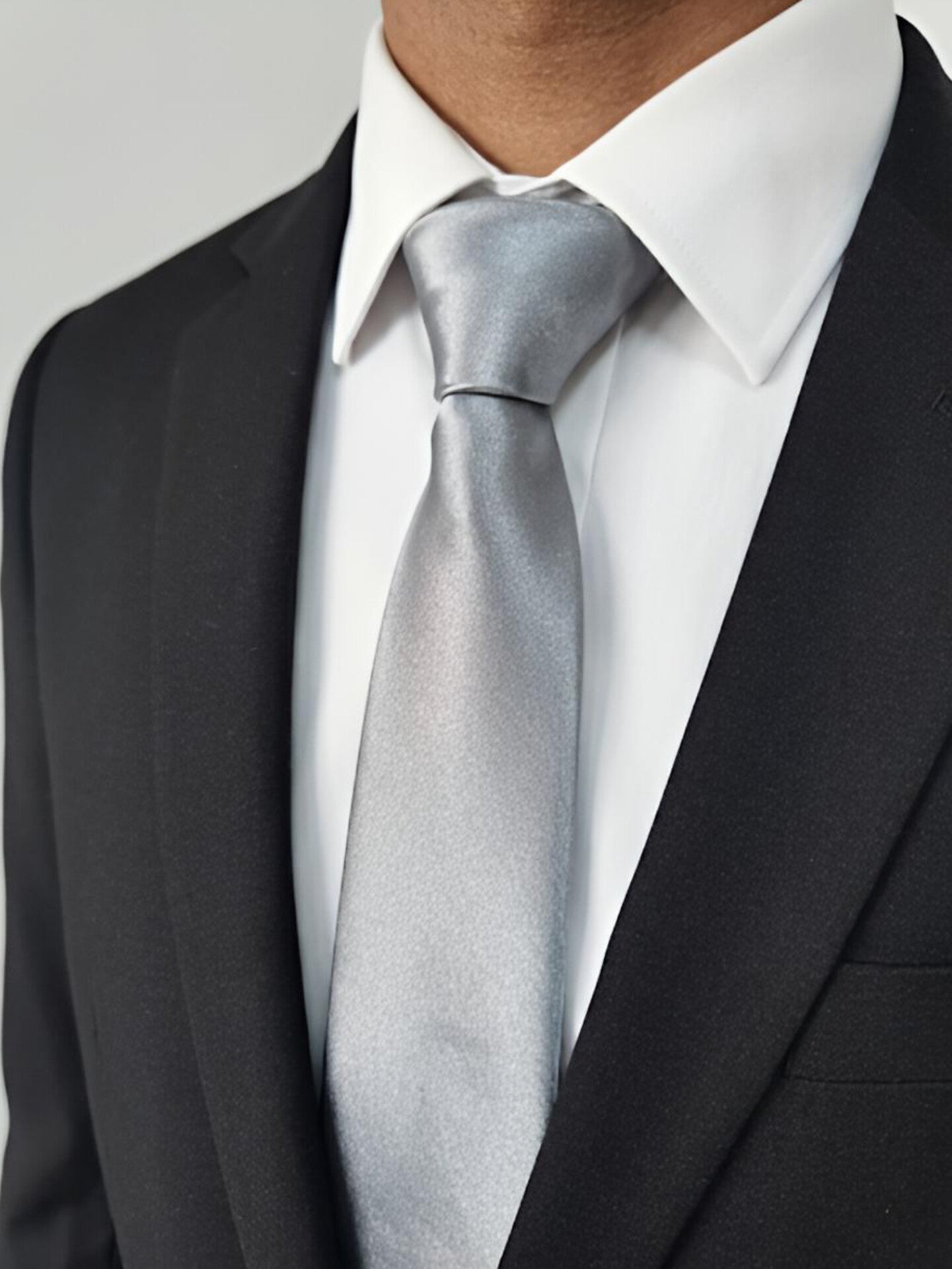 CORBATA GRIS SATINADA