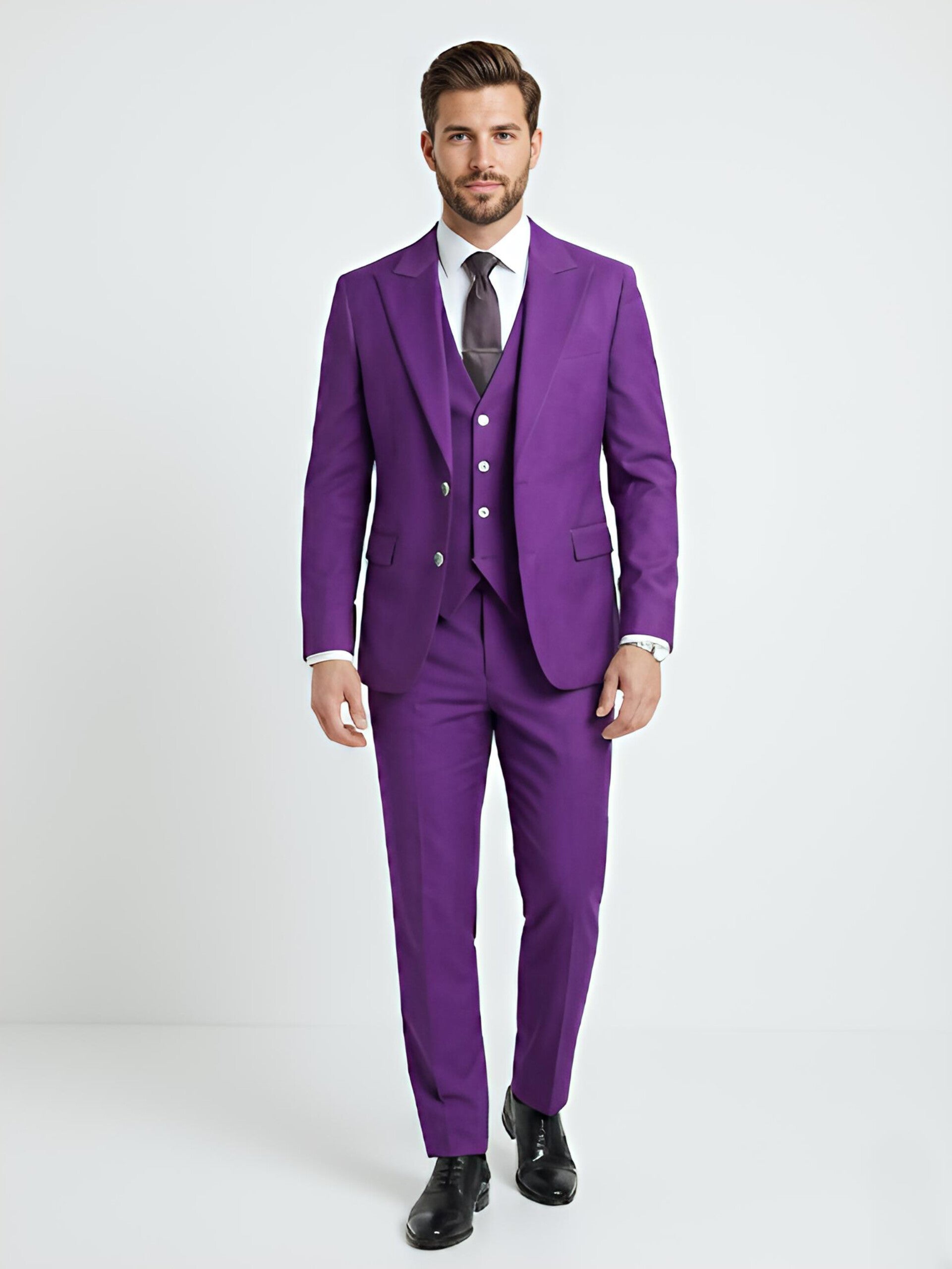 TRAJE MORADO 3 PIEZAS XS