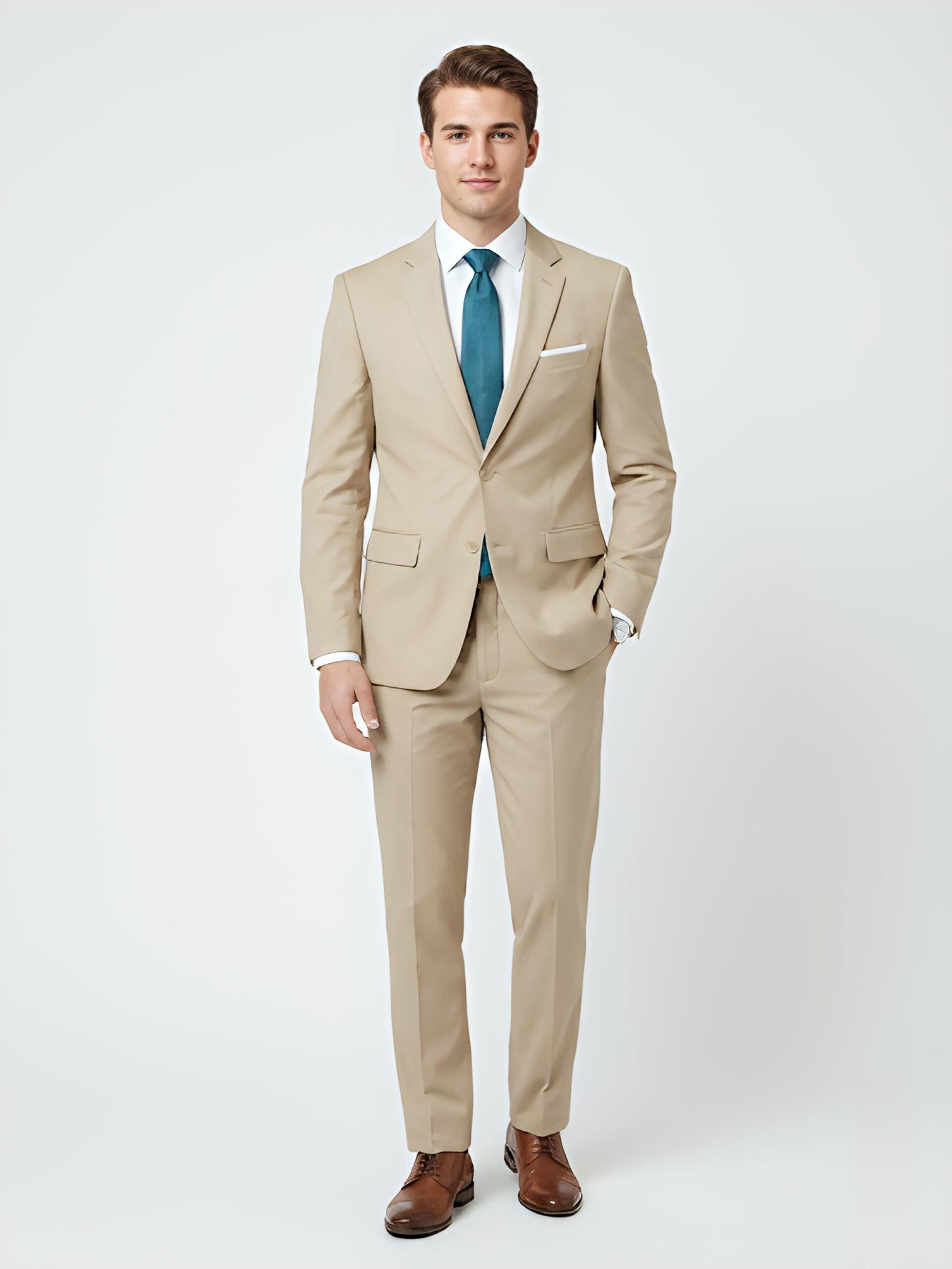TRAJE BEIGE 2 PIEZAS XS