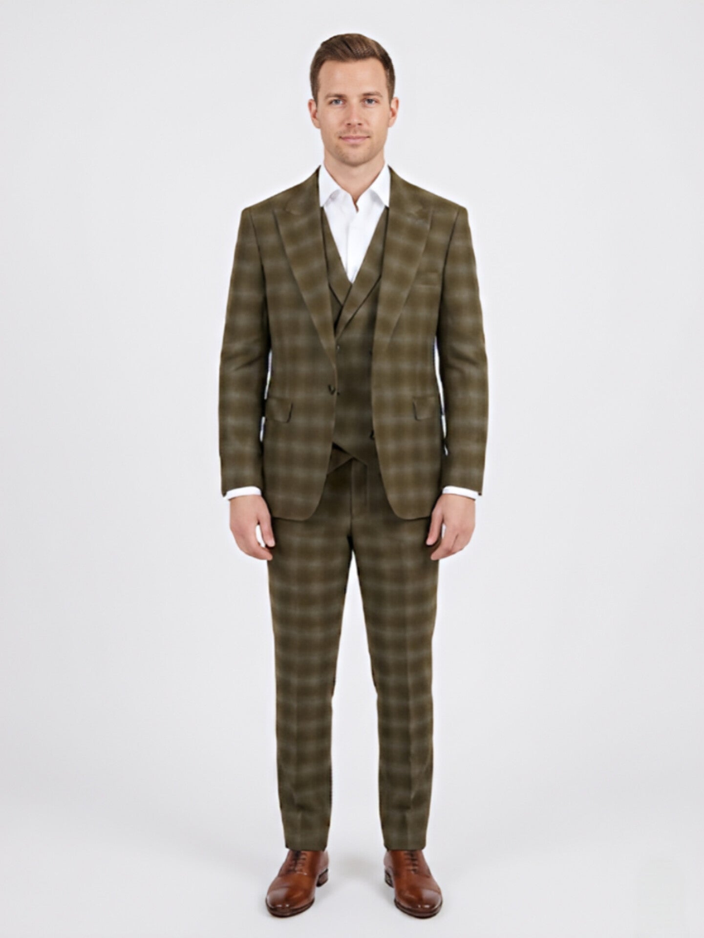 TRAJE VERDE CUADROS 3 PIEZAS
