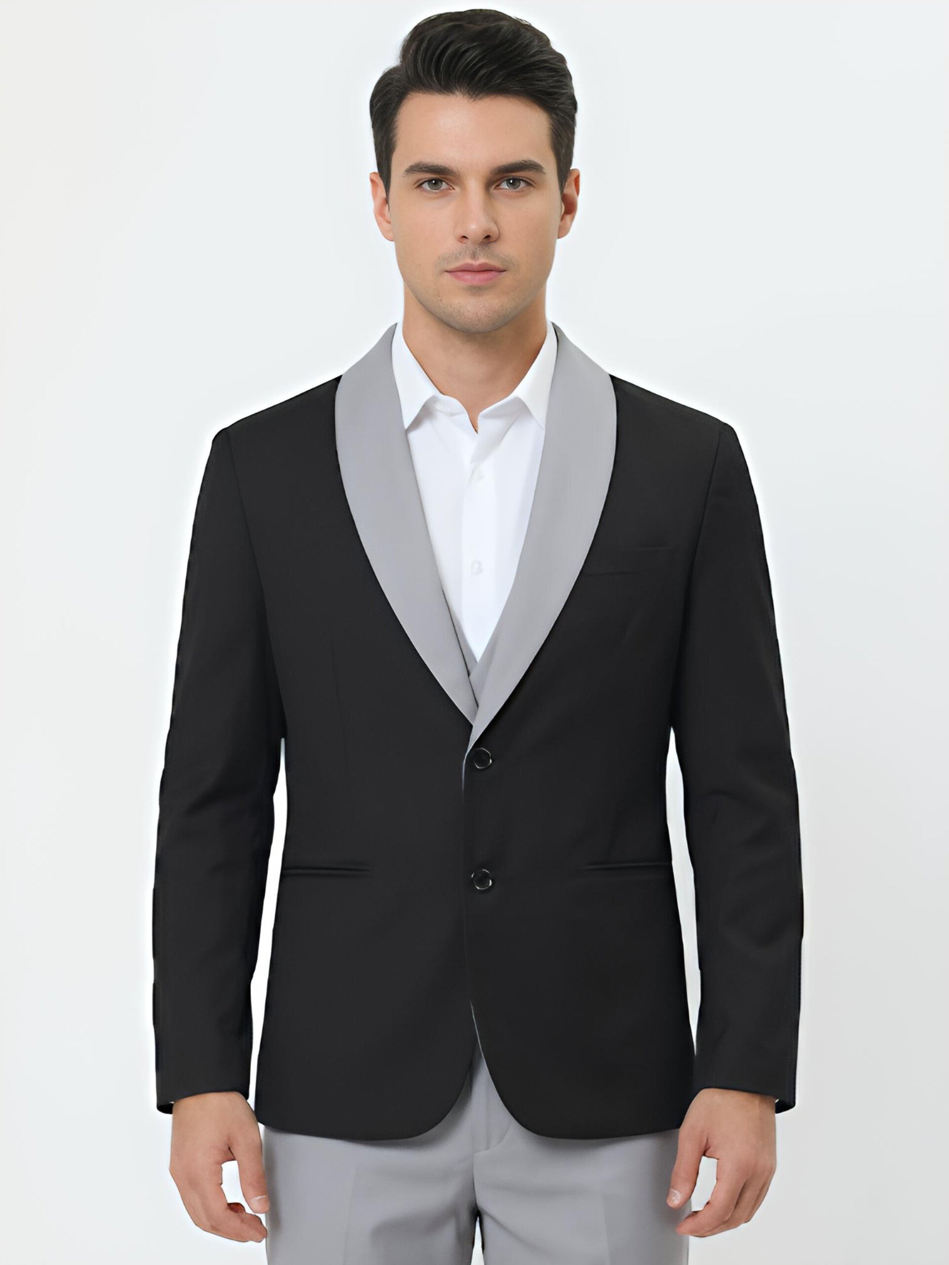TRAJE NEGRO/GRIS 3 PIEZAS M