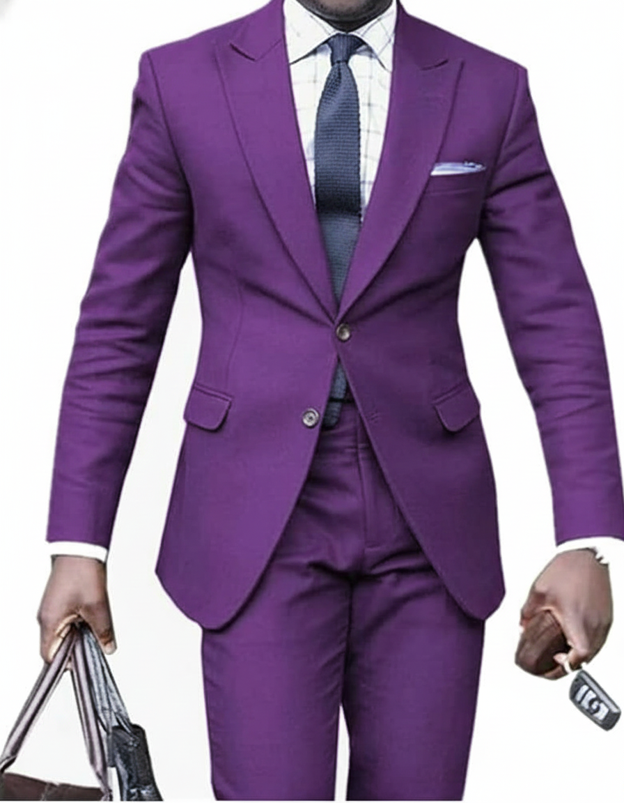 TRAJE MORADO 3 PIEZAS