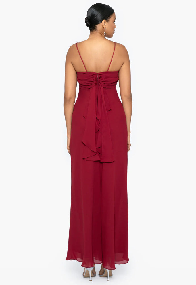 Vestido rojo cherry tirante delgado
