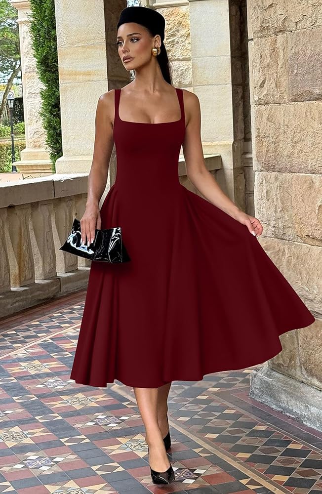 Vestido formal borgoña corte A