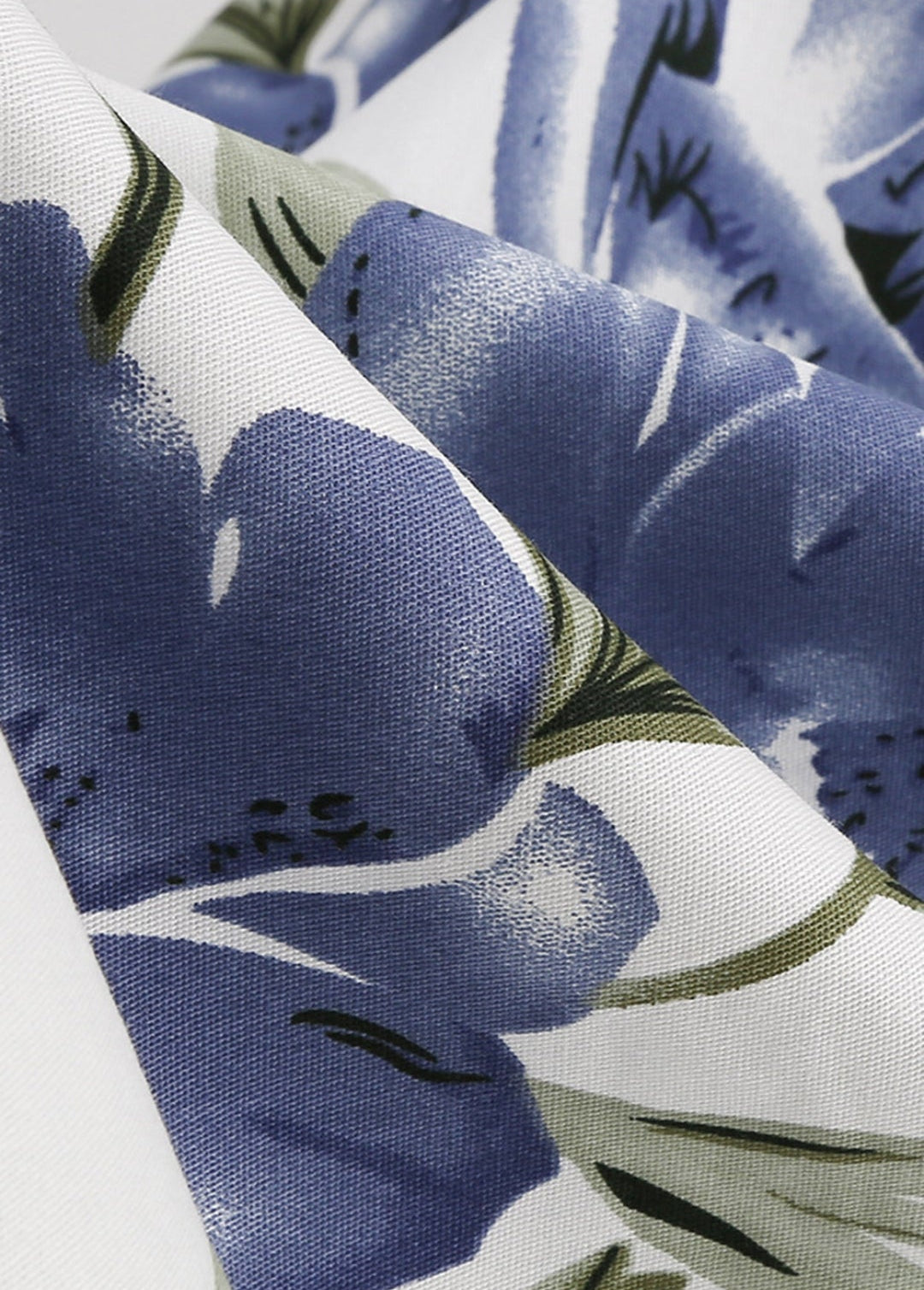 Vestido blanco con estampado flores azules