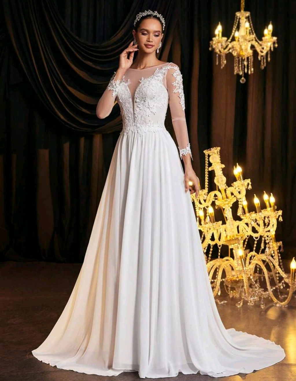 Vestido de Novia "Ethereal Romance" – Elegancia en Gasa y Encaje