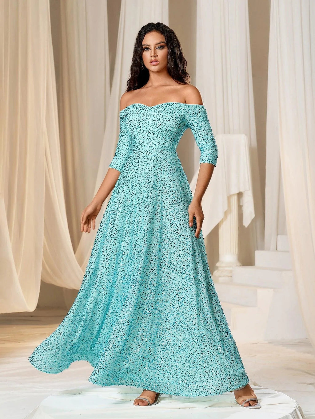 Vestido verde menta straple corte A