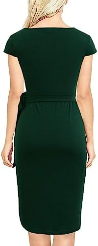 Vestido verde oscuro formal midi