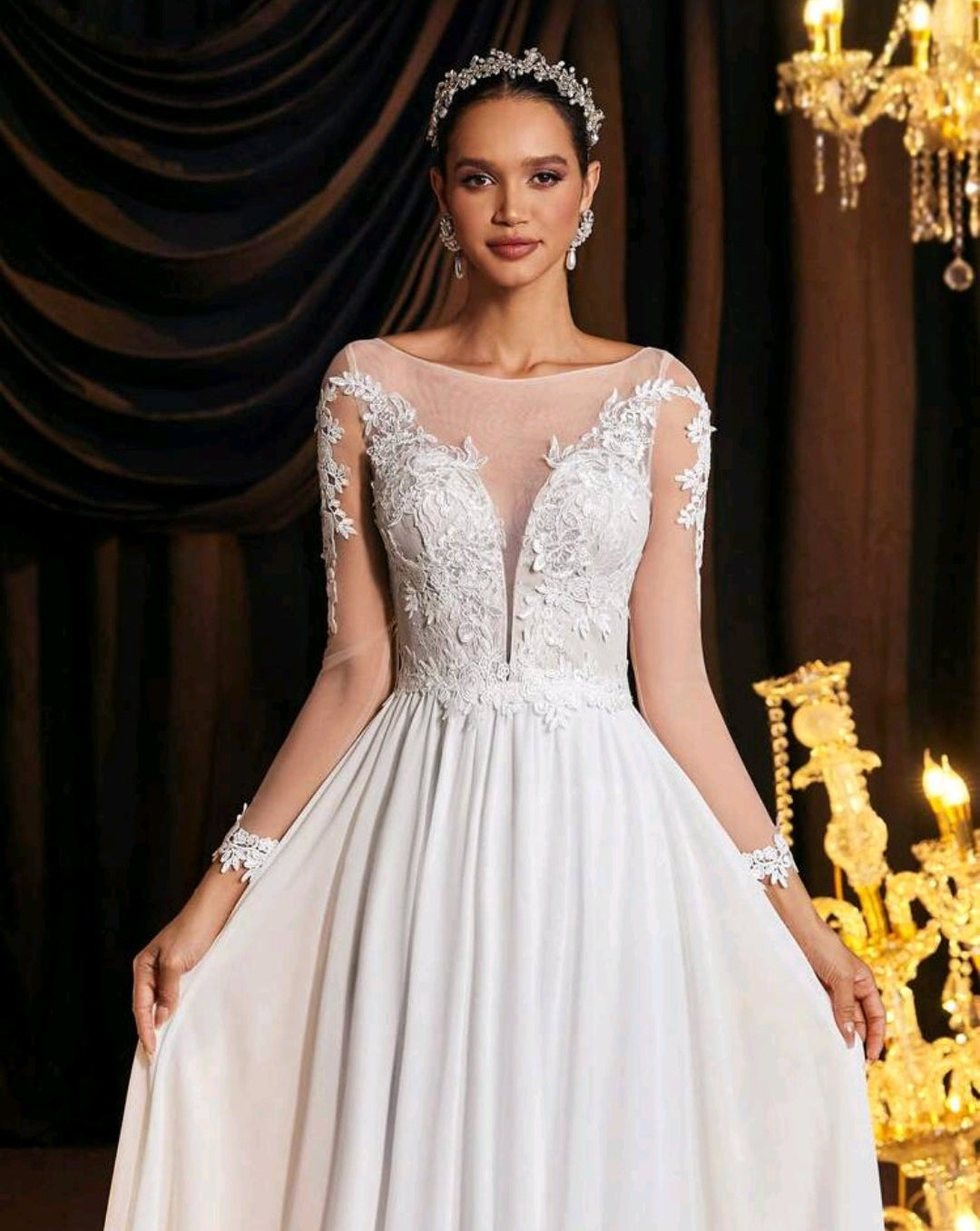 Vestido de Novia "Ethereal Romance" – Elegancia en Gasa y Encaje