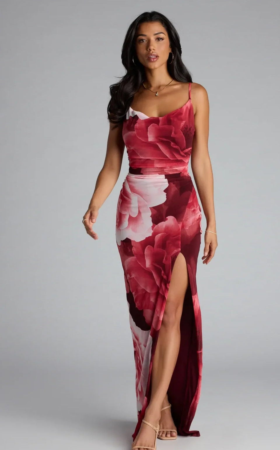 Vestido Germany floral con abertura lateral