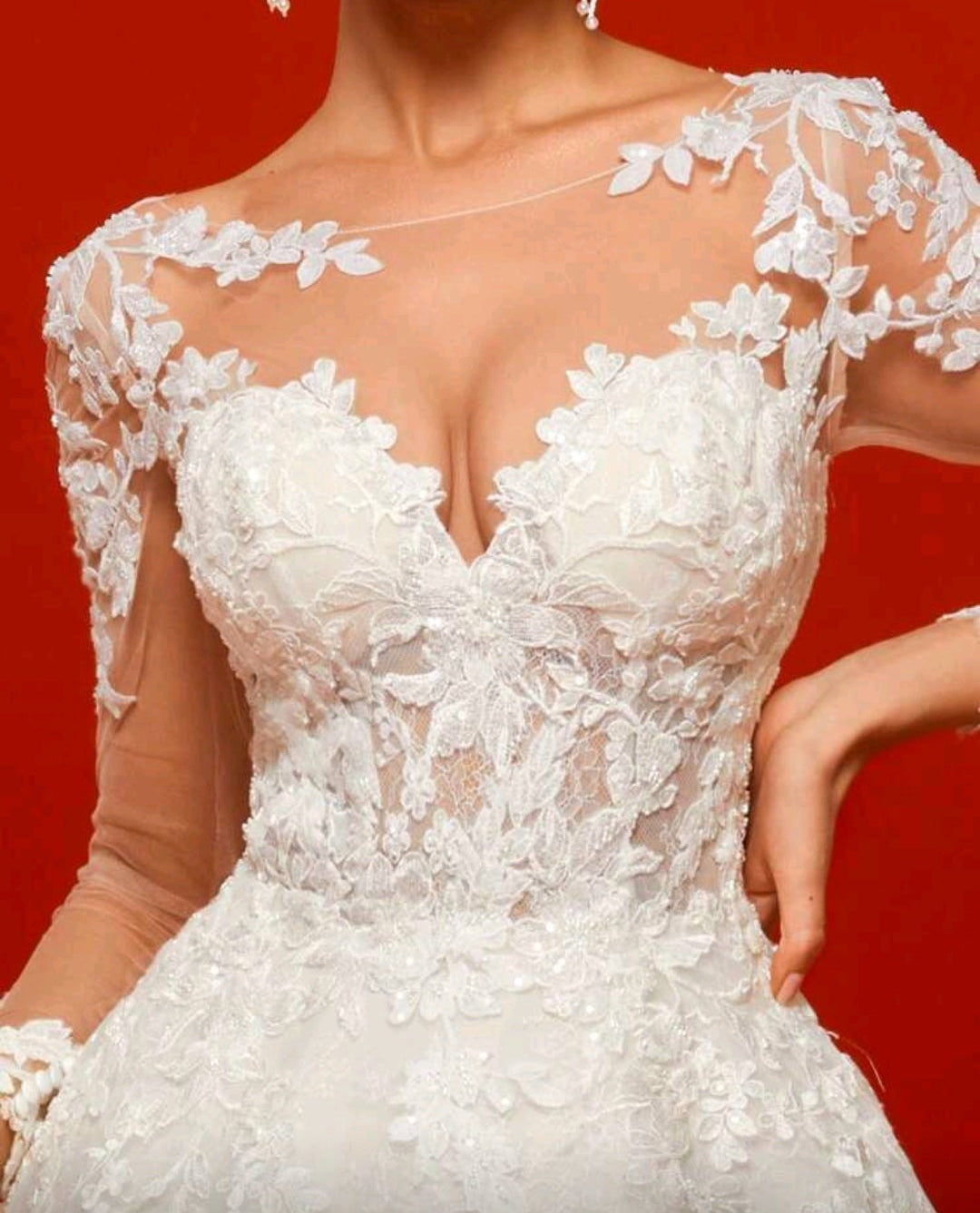 Vestido manga larga diseño clásico contemporáneo