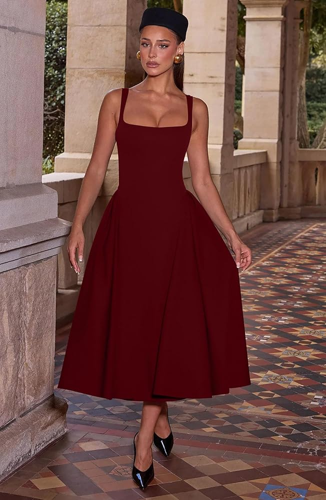 Vestido formal borgoña corte A