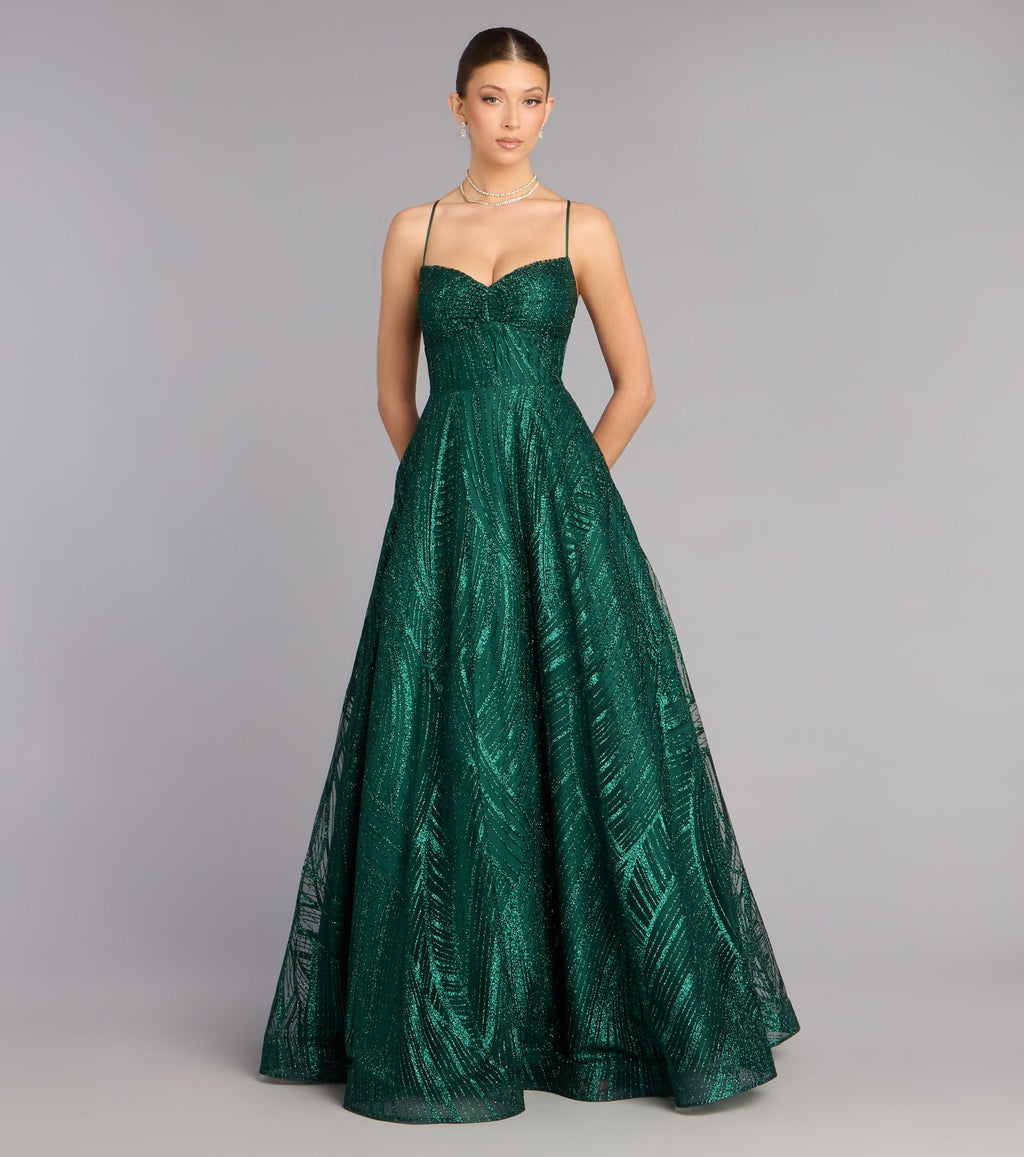 Vestido Cathy verde esmeralda brillante escote corazón