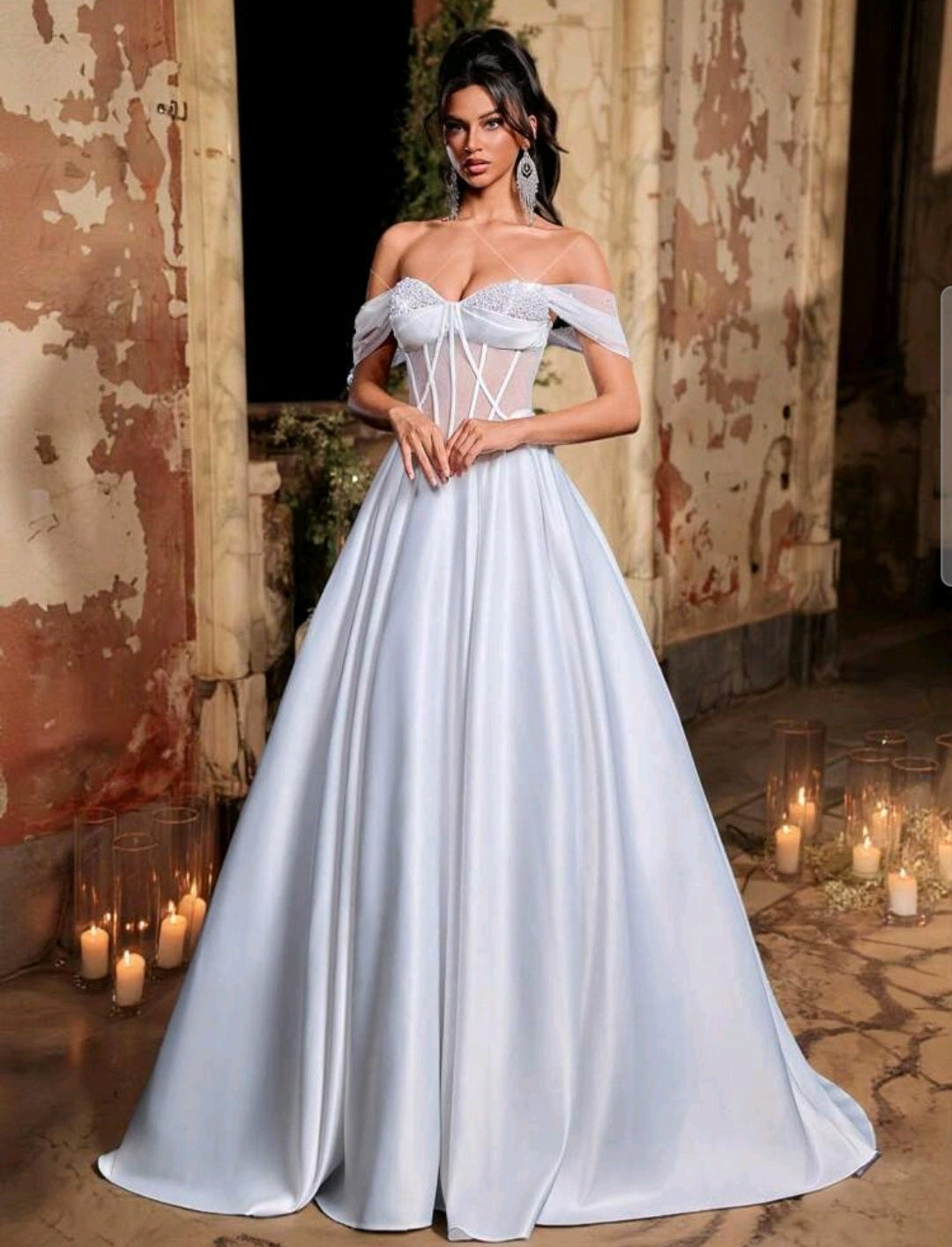 Vestido de Novia – Estructura y Brillo Etéreo
