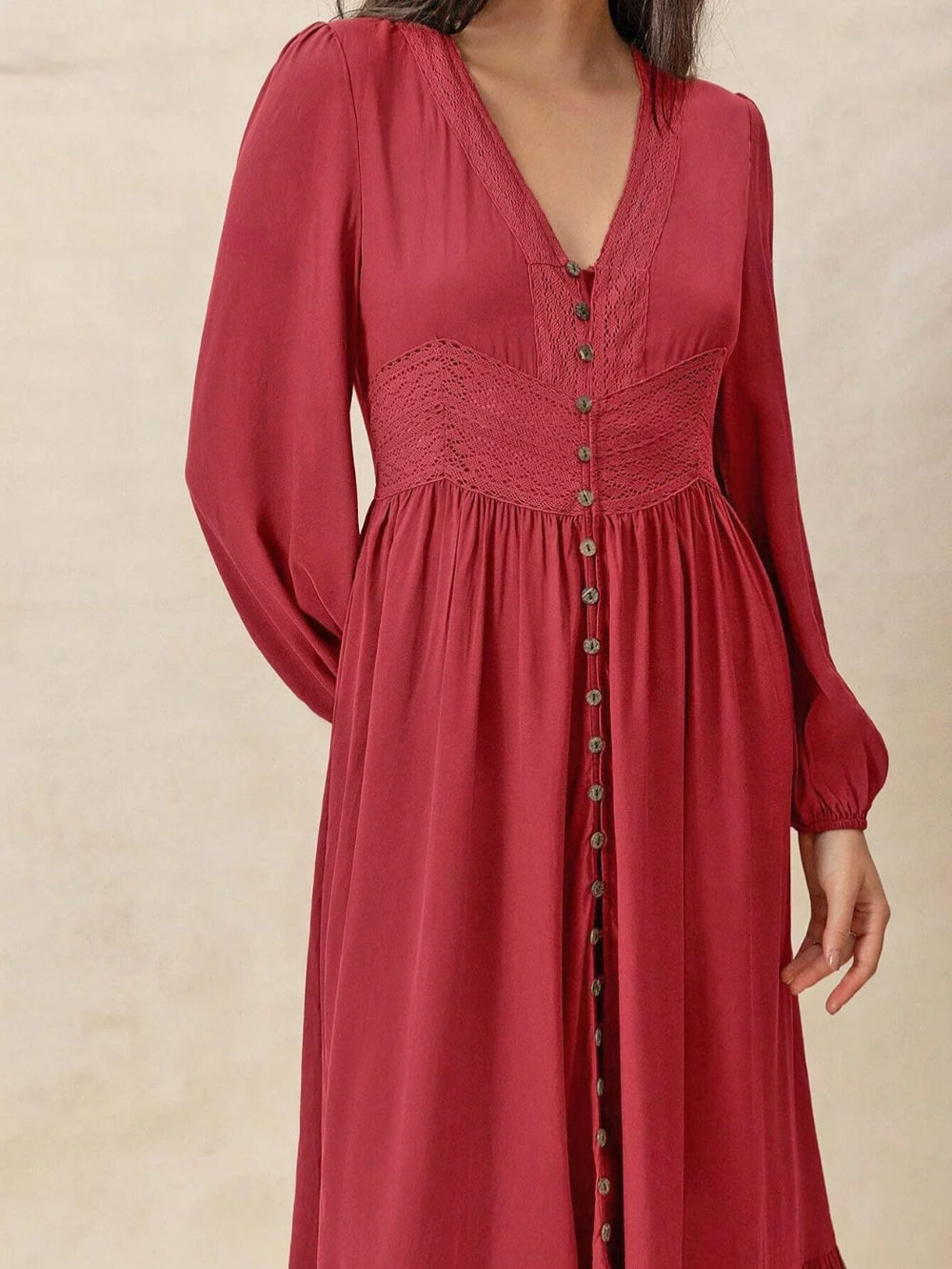Vestido casual bohemio manga larga