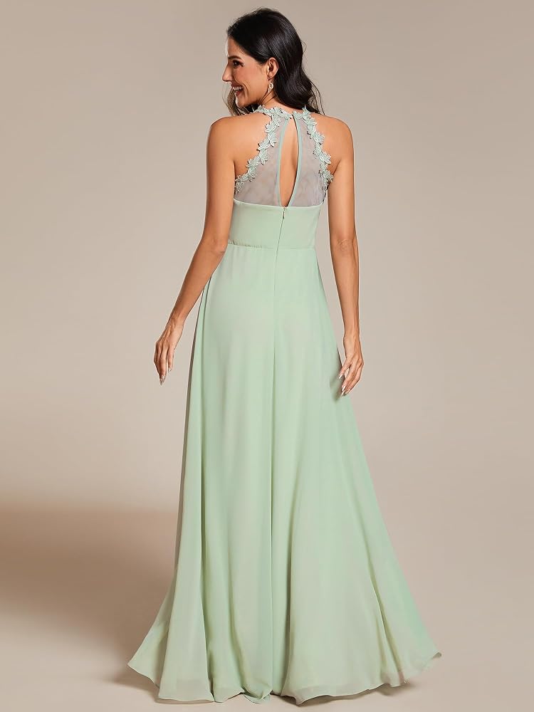 Vestido verde sage corte A