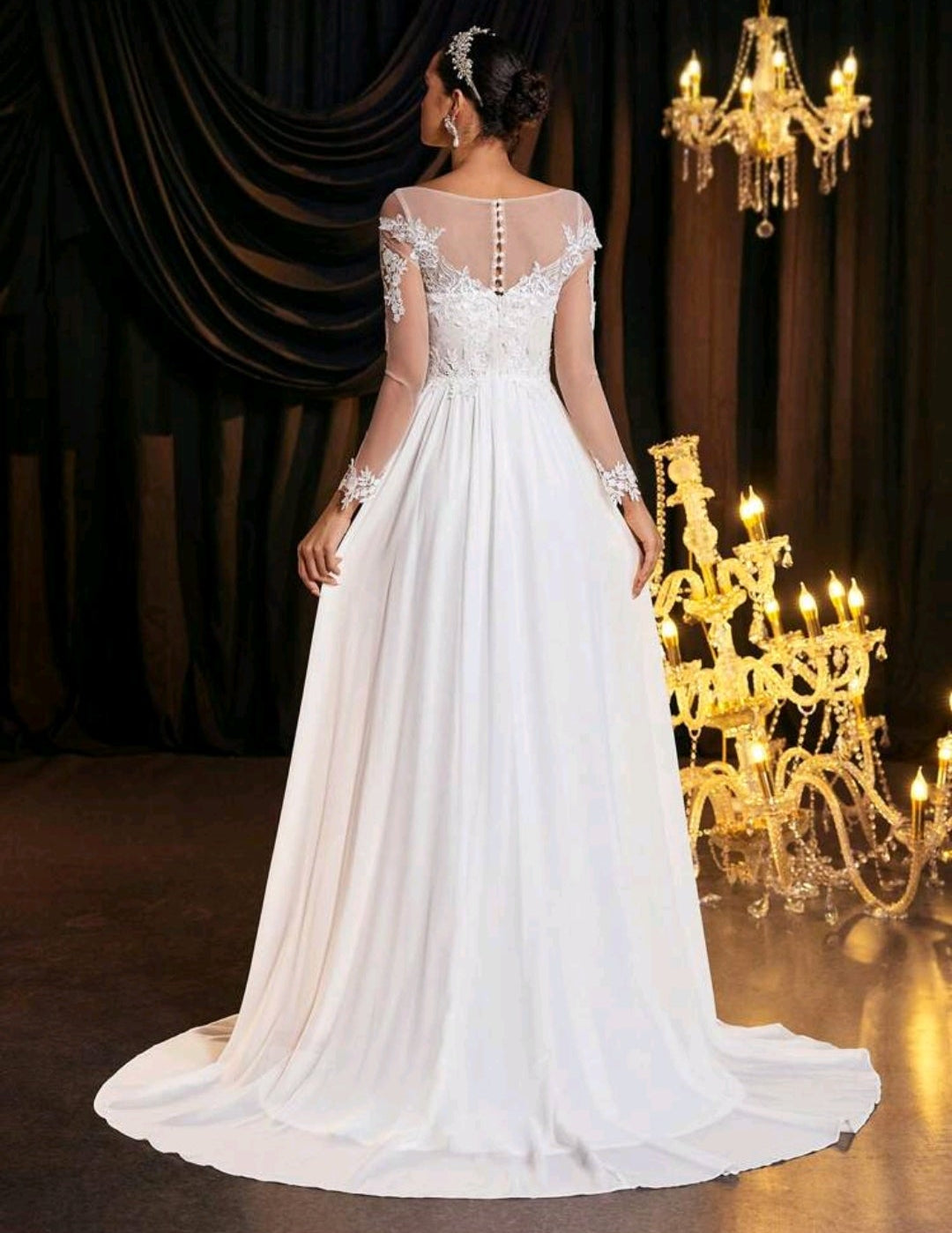Vestido de Novia "Ethereal Romance" – Elegancia en Gasa y Encaje