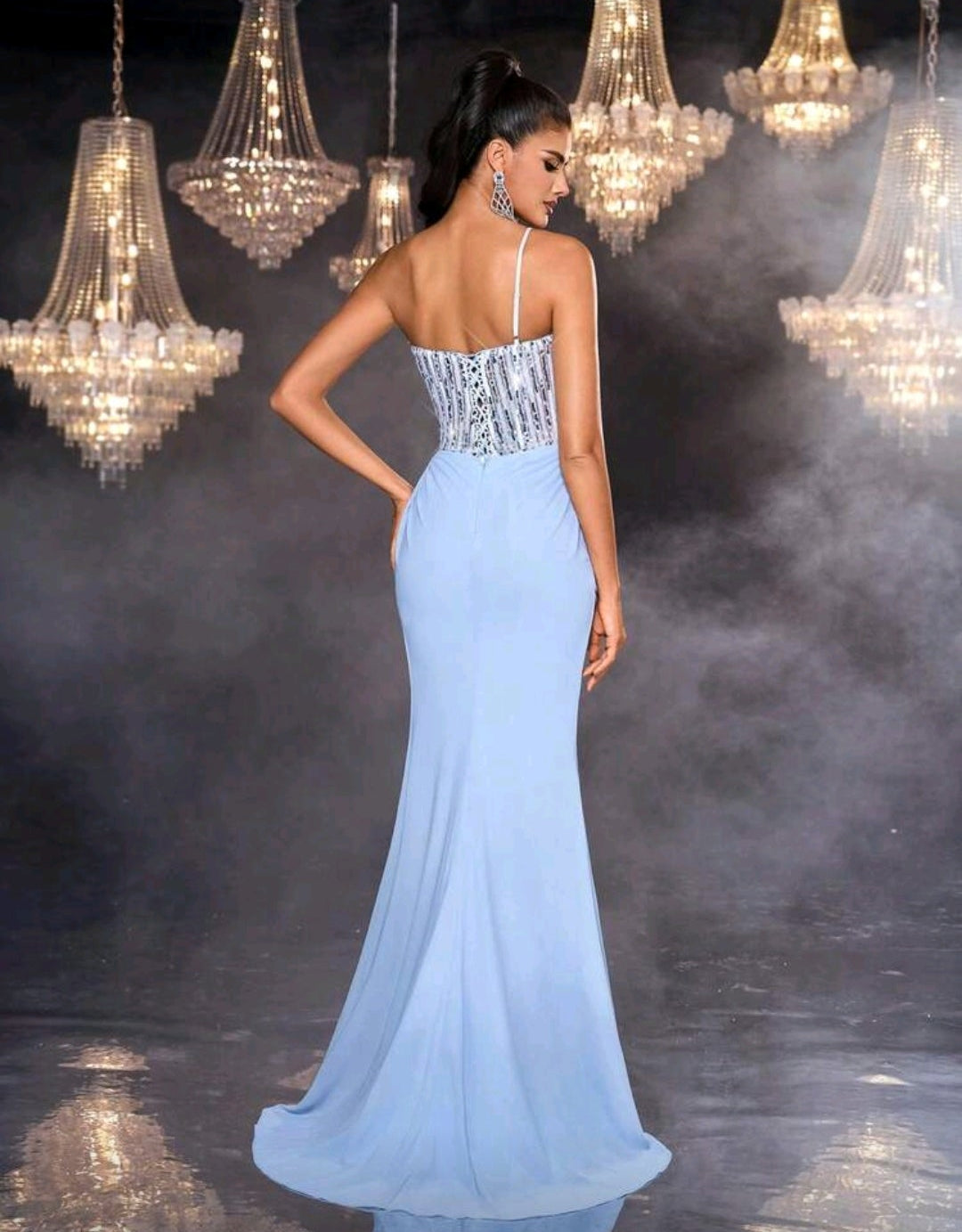 Vestido de una manga baby blue