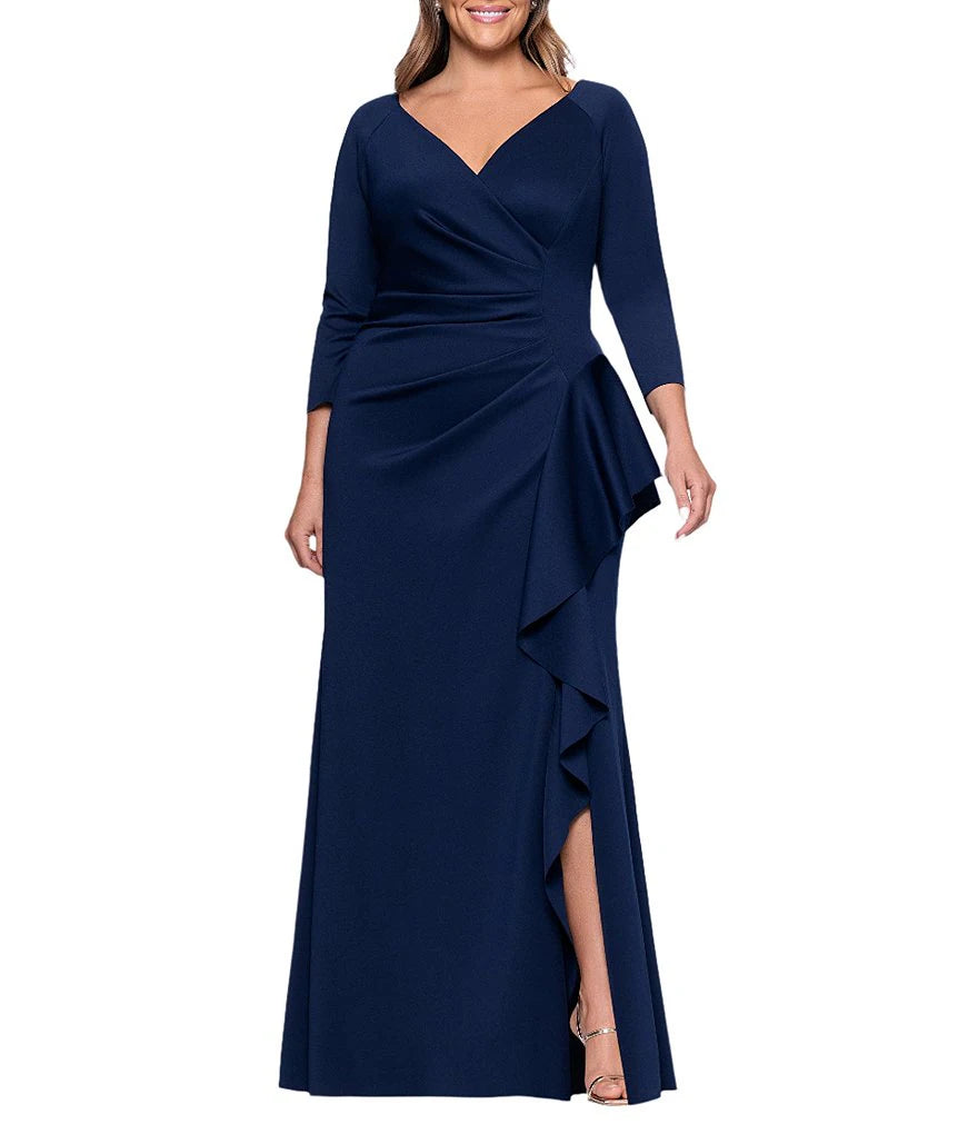 Vestido azul marino manga 3/4