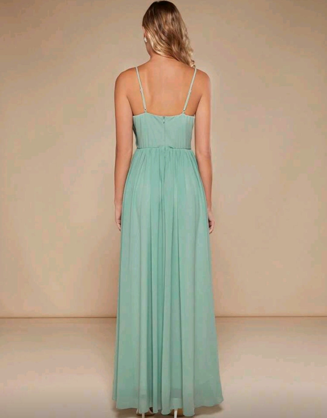 Vestido verde menta corte A