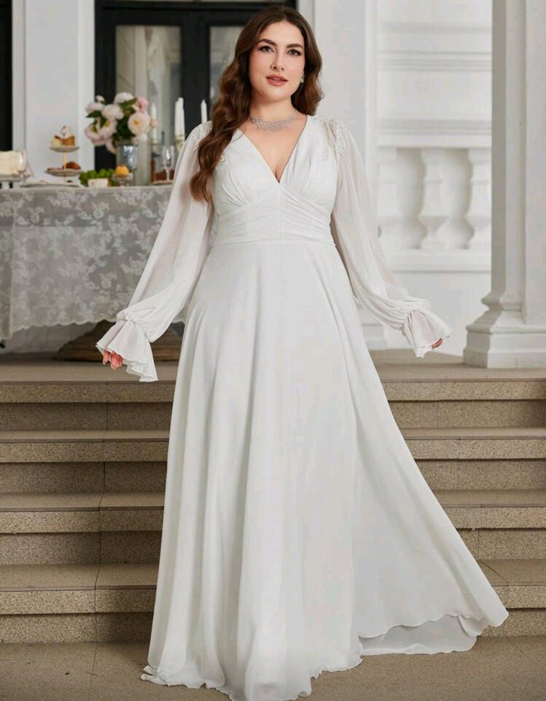 Vestido de Novia "Boho Romance" – Chifón y Mangas Poet