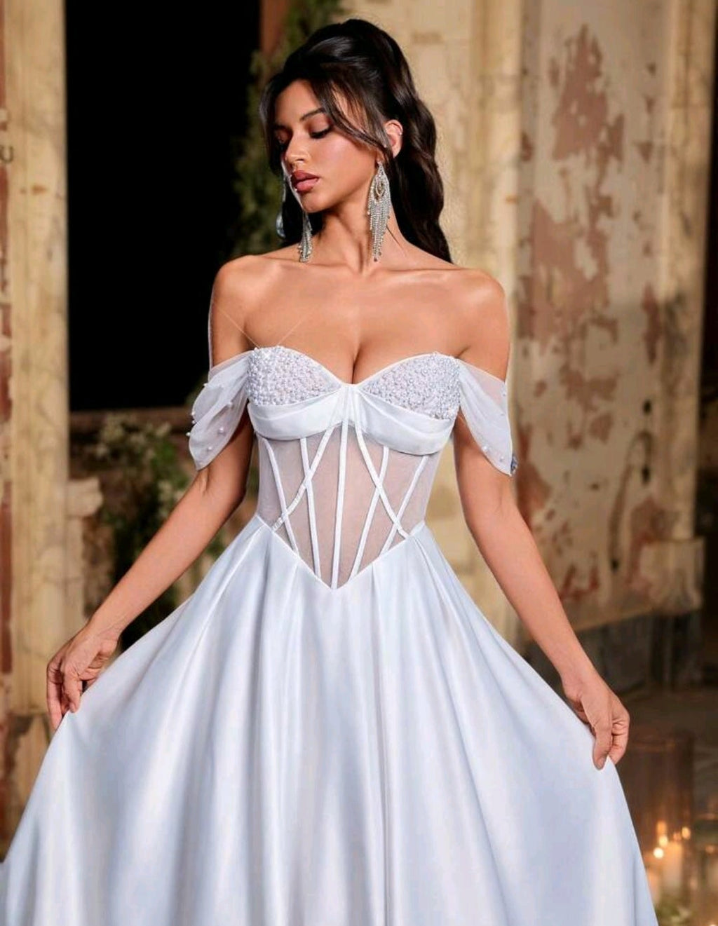 Vestido de Novia – Estructura y Brillo Etéreo