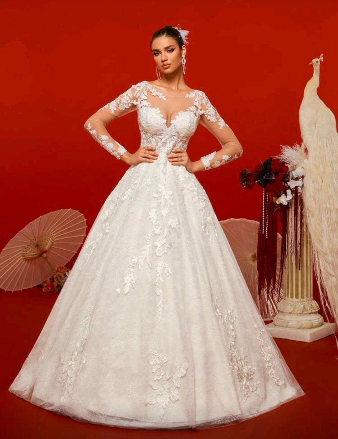 Vestido manga larga diseño clásico contemporáneo