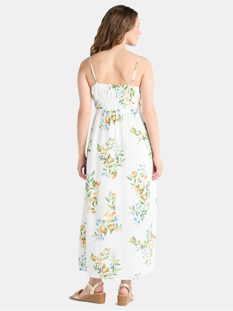Vestido floral largo con tirante delgado