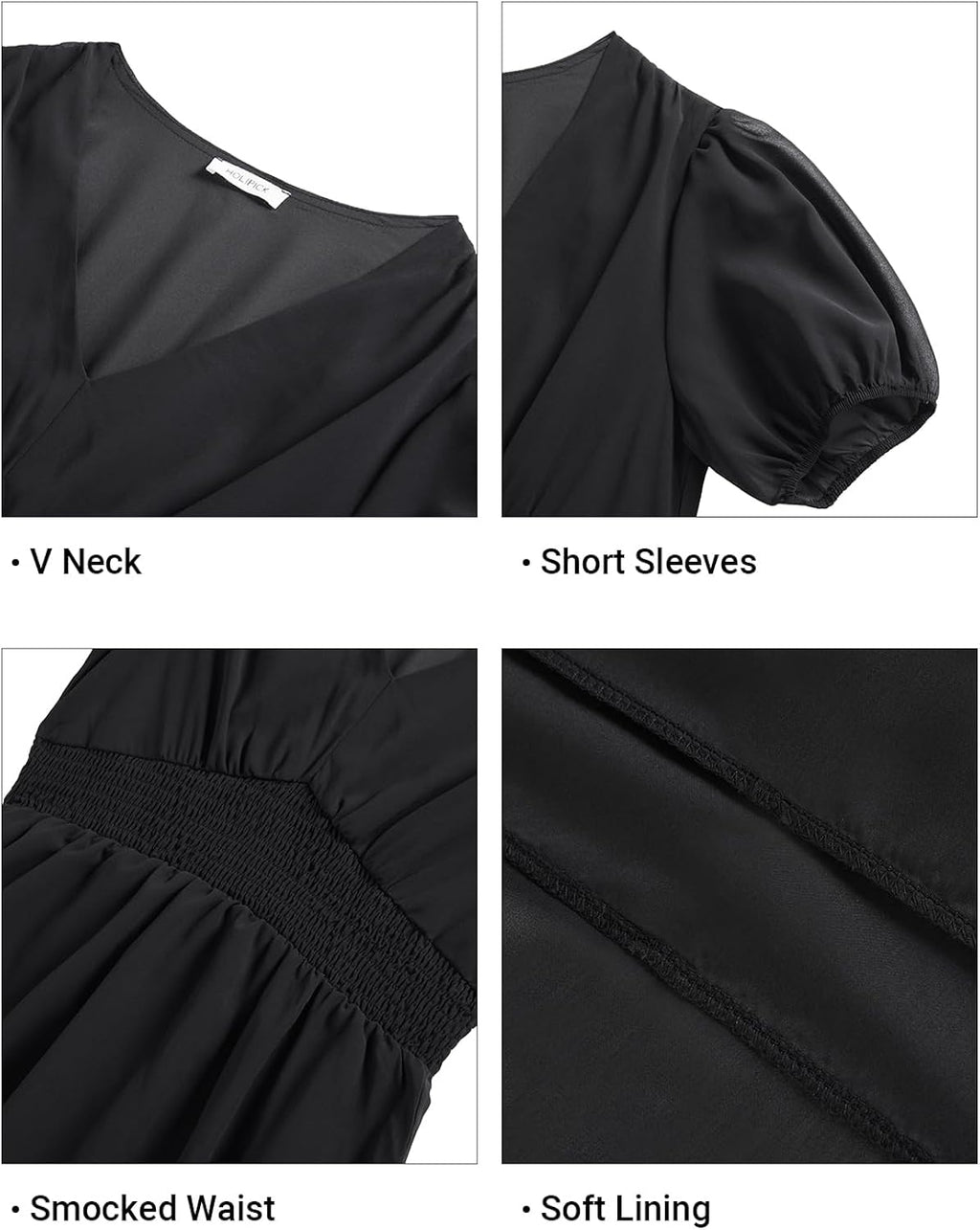 Vestido negro formal midi