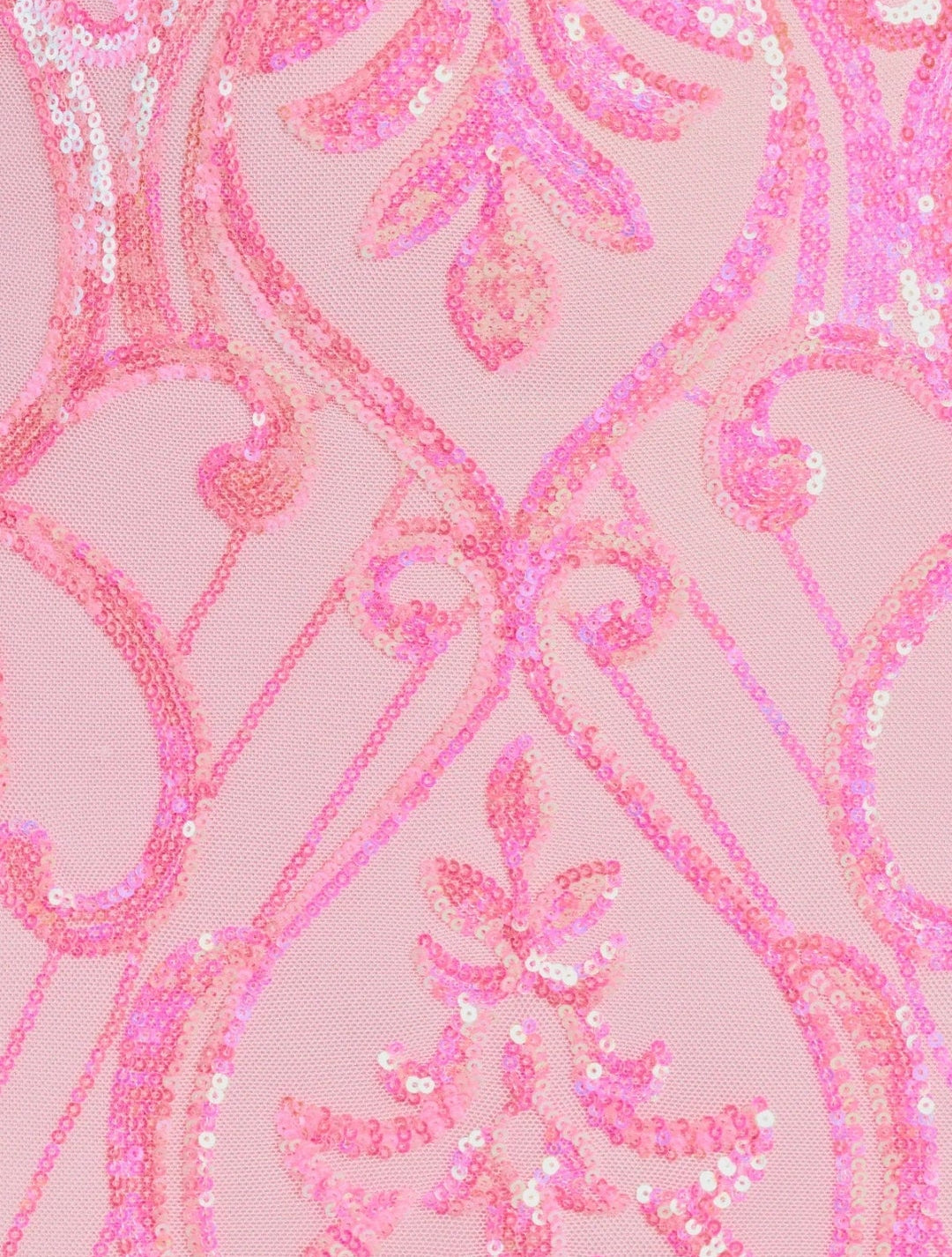 Vestido Tabitha rosado lentejuelas tornasol con abertura