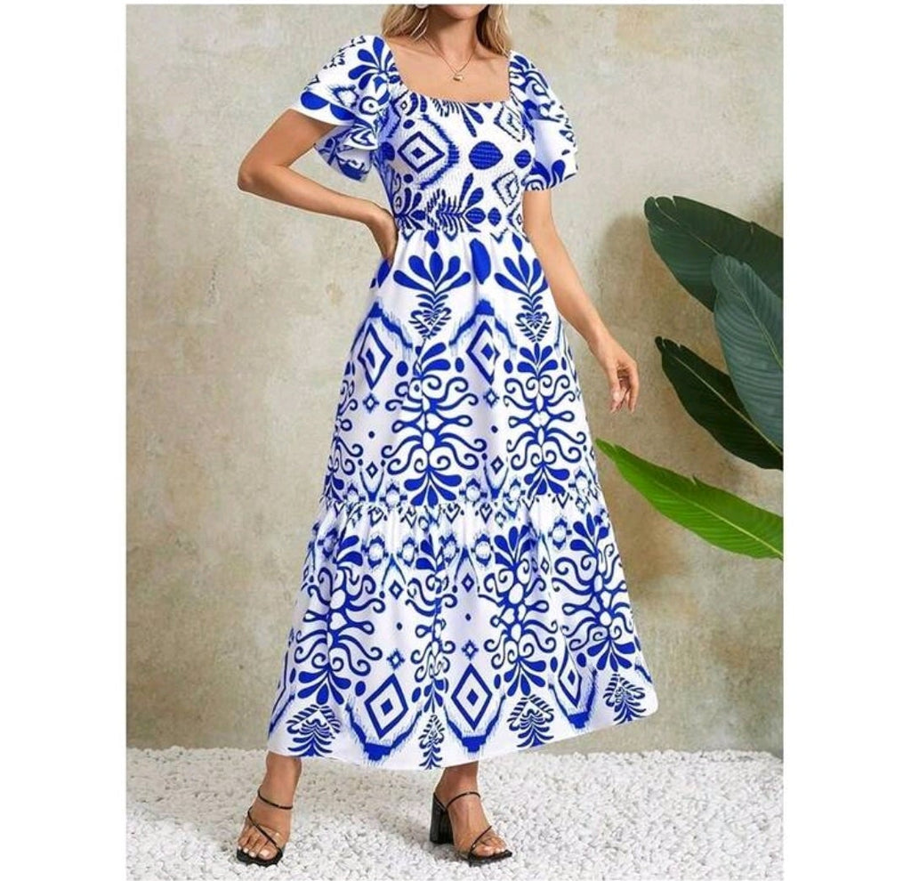 Vestido blanco con estampado bohemio