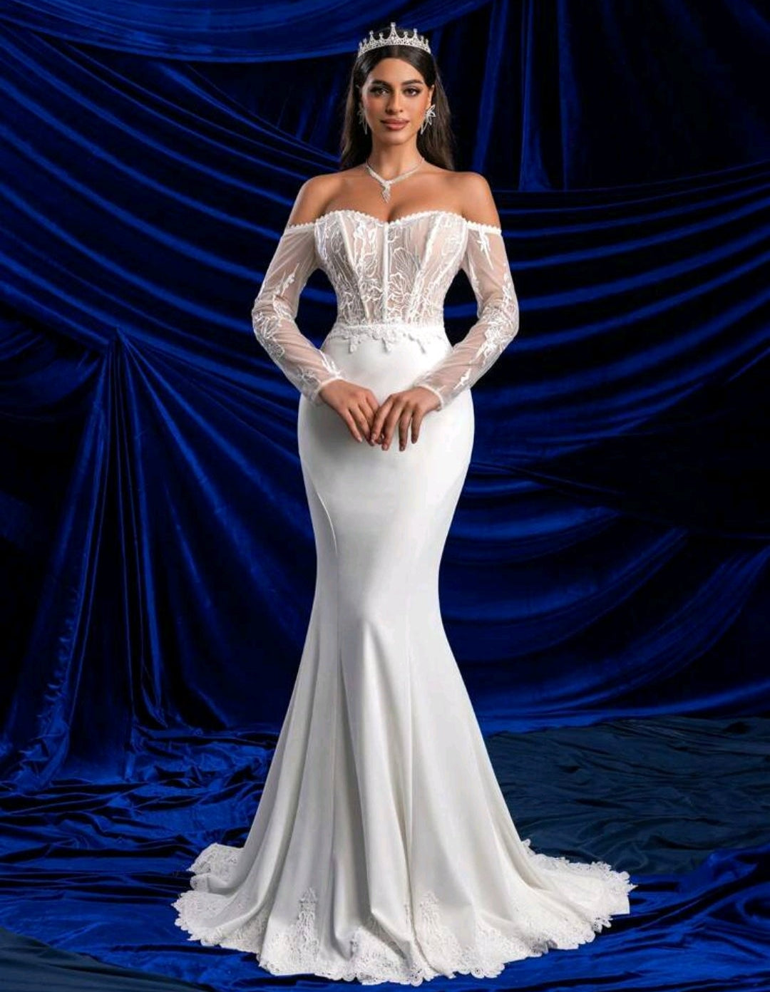 Vestido de Novia Sirena con Corpiño de Encaje y Espalda Corset