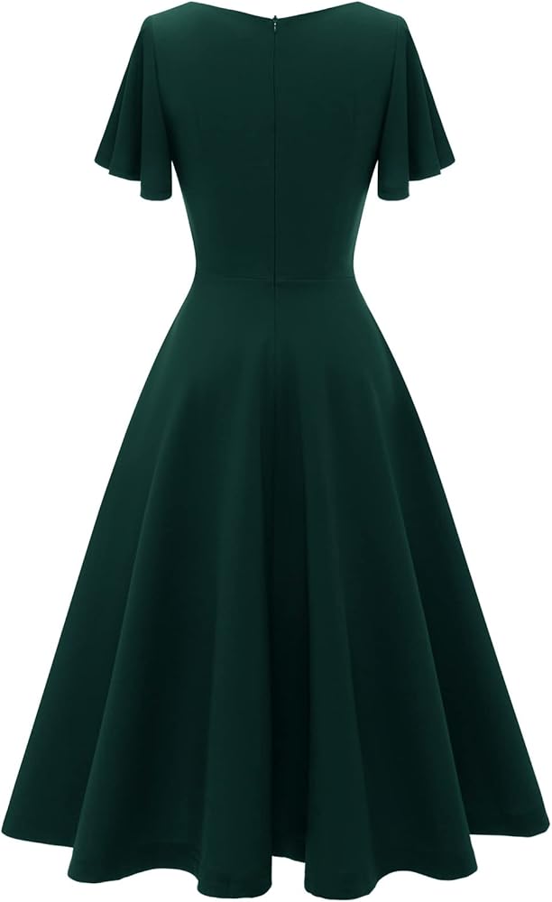 Vestido verde esmeralda formal midi