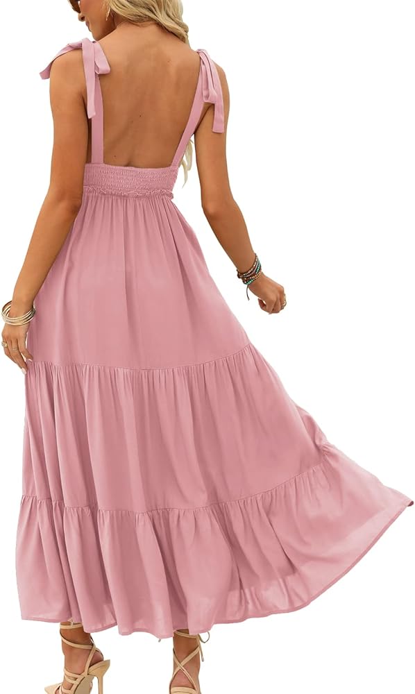 Vestido palo rosa con tirante ajustable