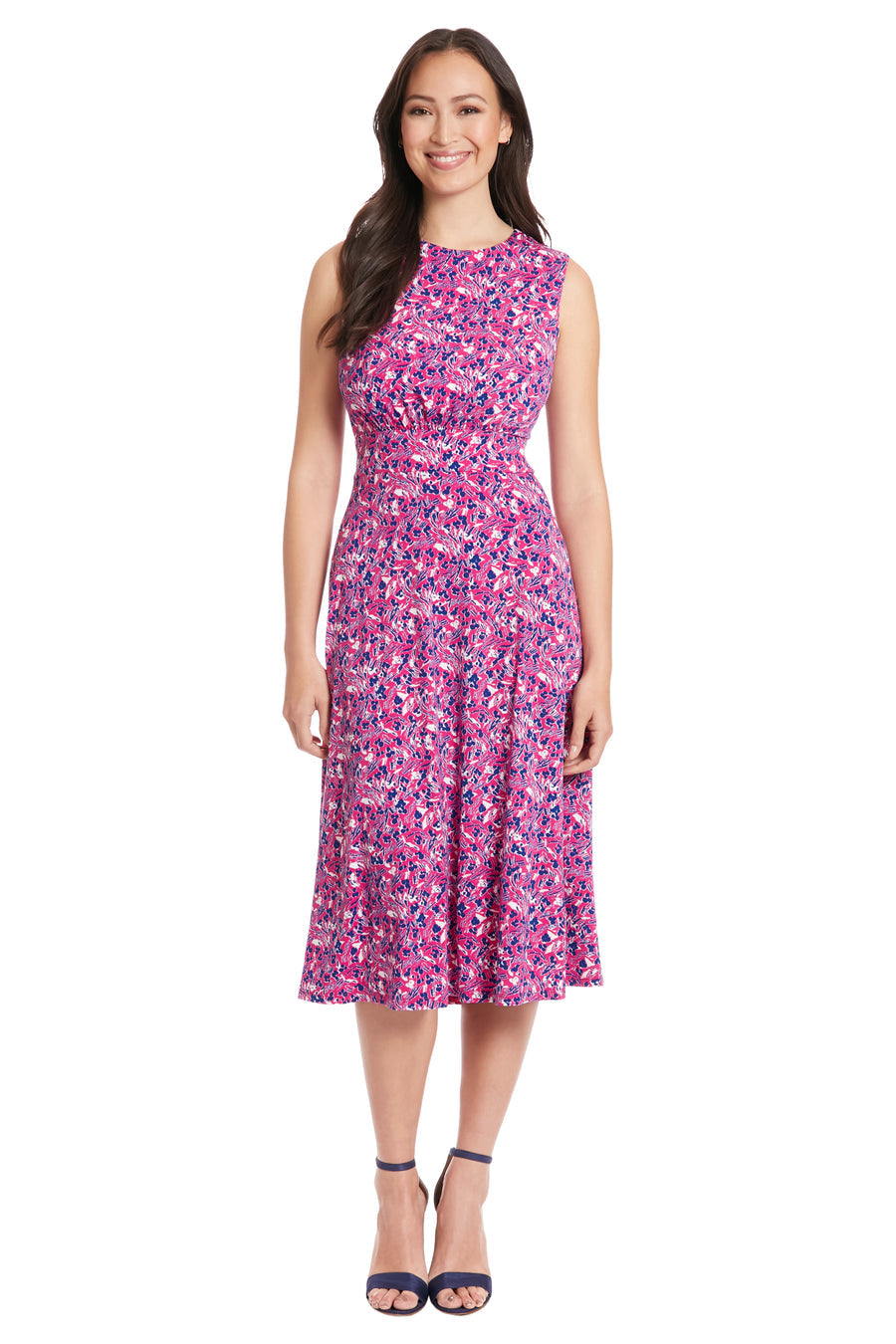 Vestido formal midi con estampado