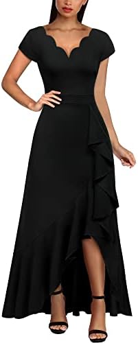 Vestido negro manga corta corte A